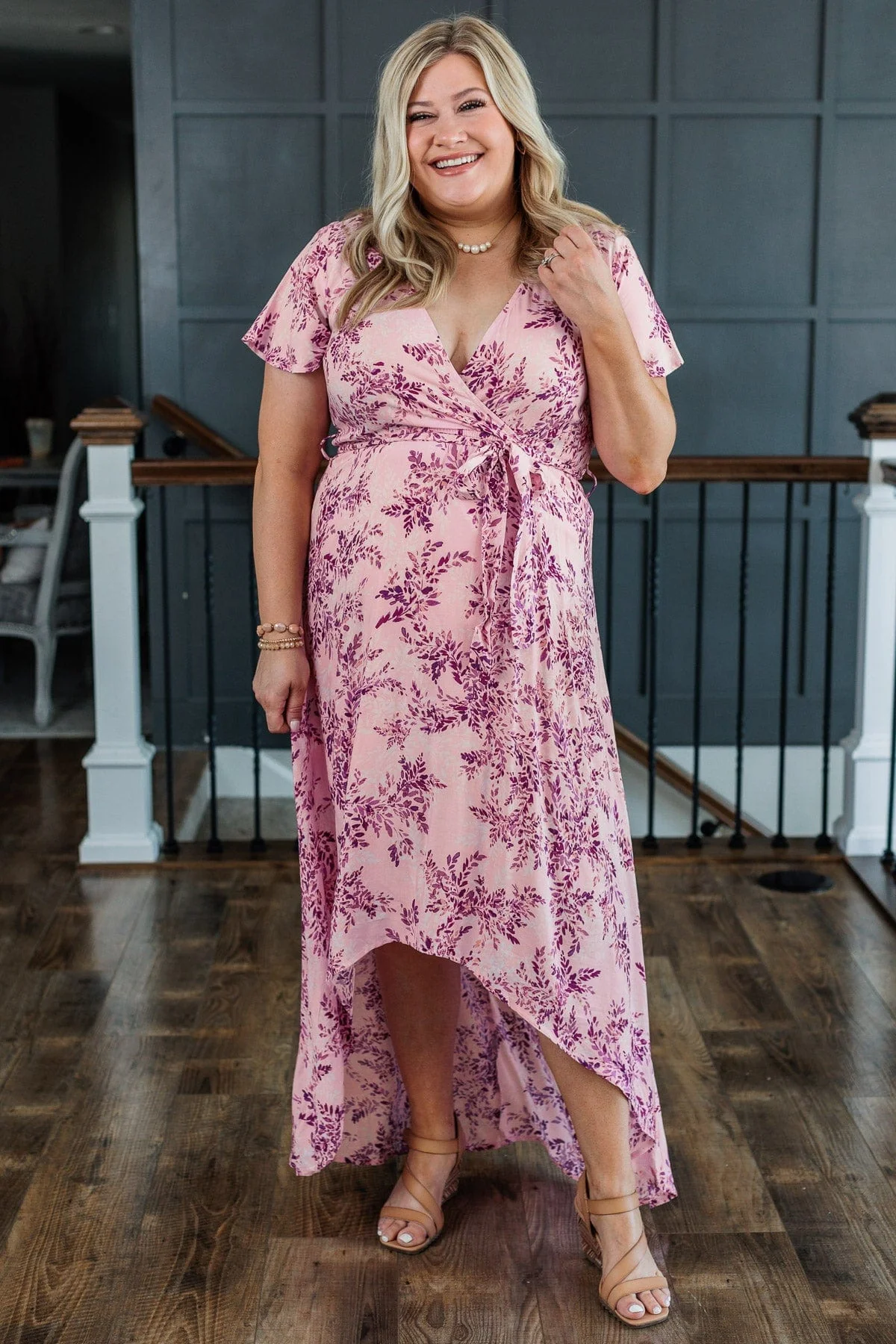 Forever Mine Hi-Low Dress- Light Pink - Image 6