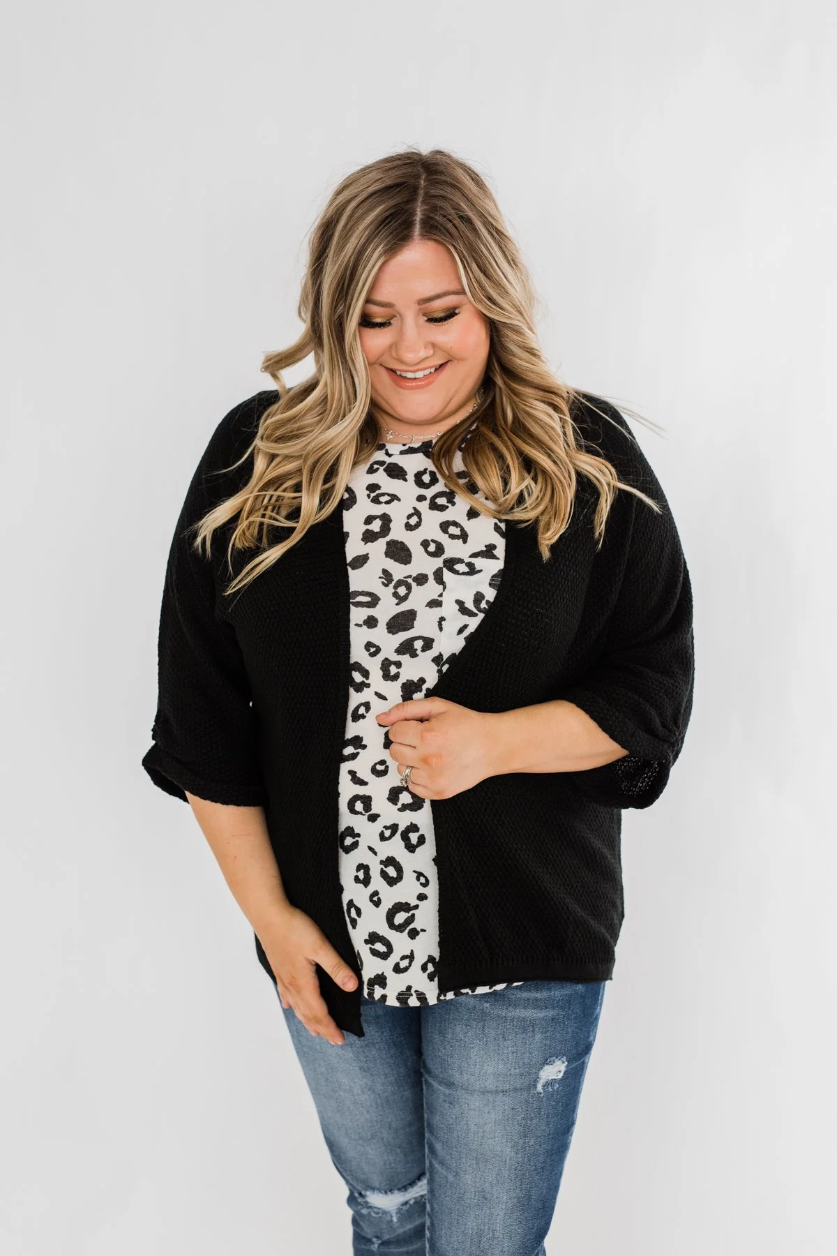 Forever On My Mind Knit Cardigan- Black - Image 5
