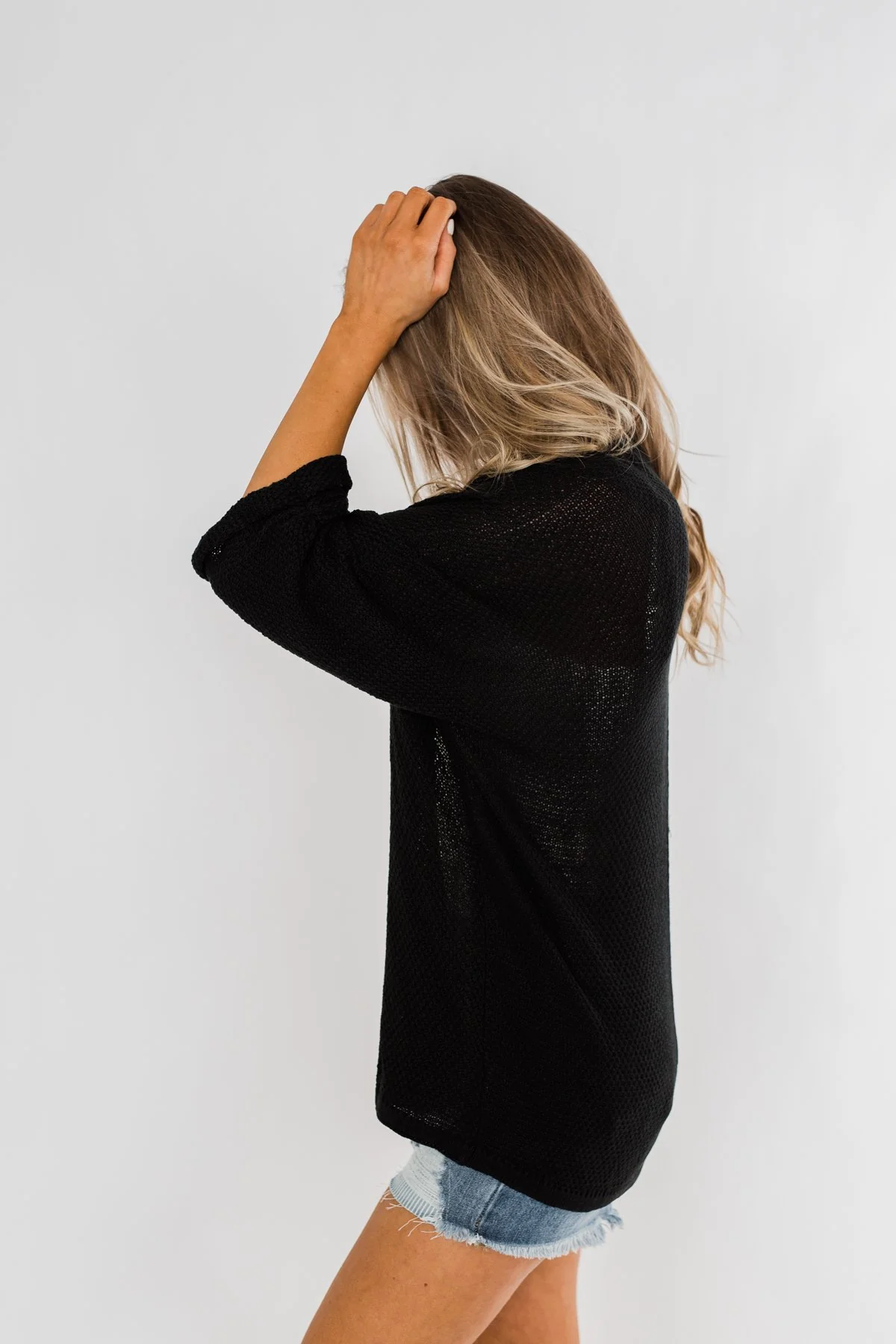 Forever On My Mind Knit Cardigan- Black - Image 8