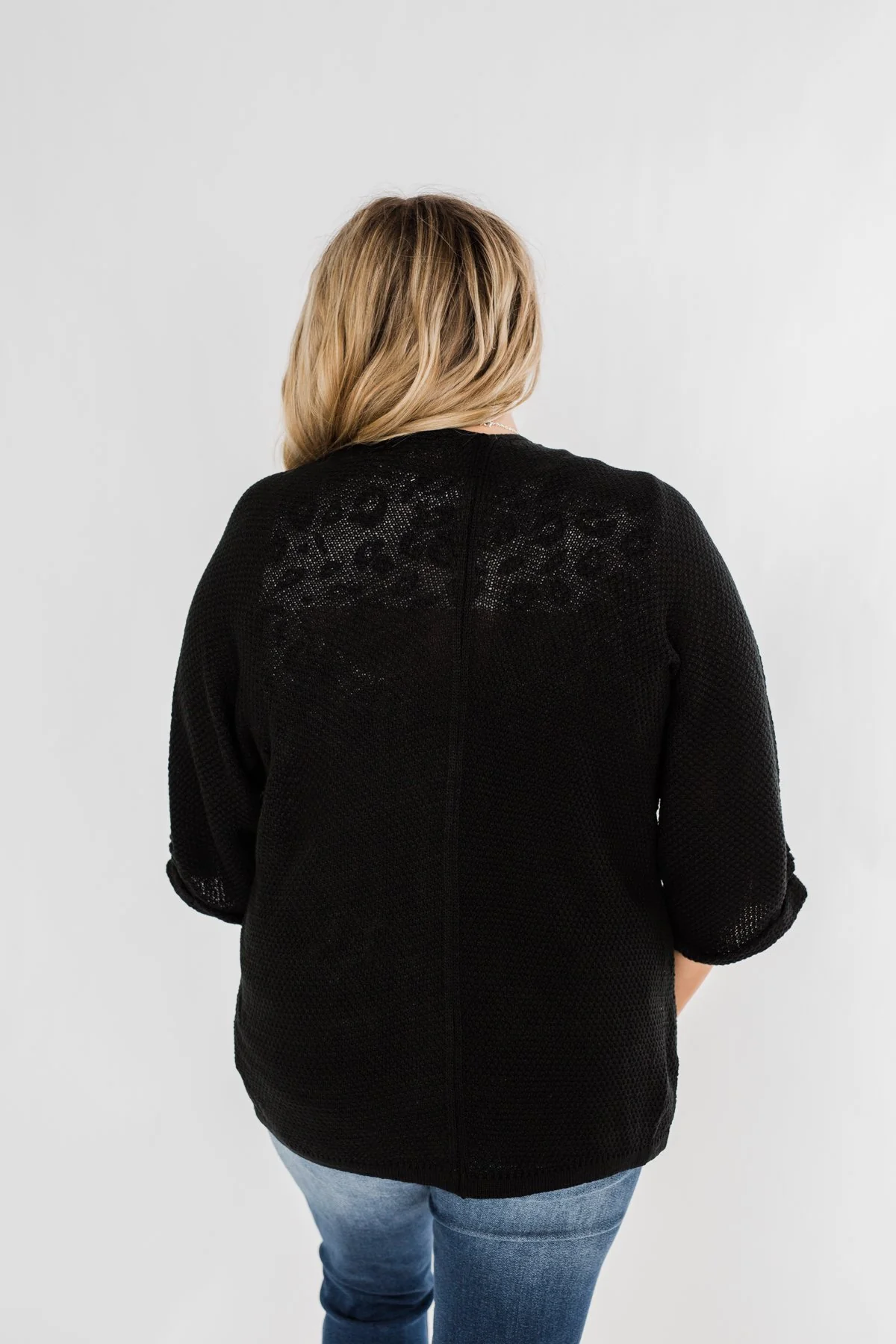 Forever On My Mind Knit Cardigan- Black - Image 9