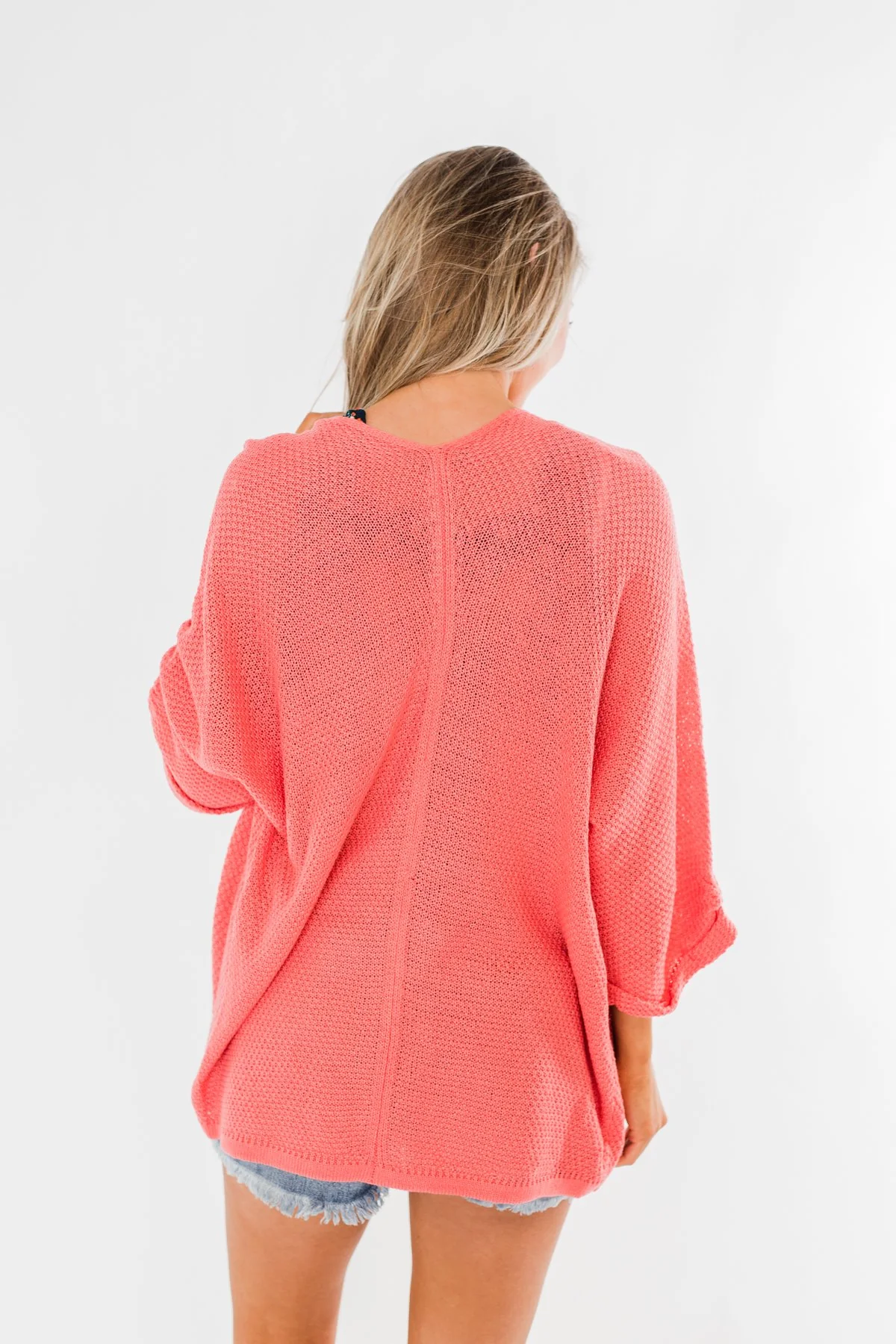 Forever On My Mind Knit Cardigan- Coral - Image 10