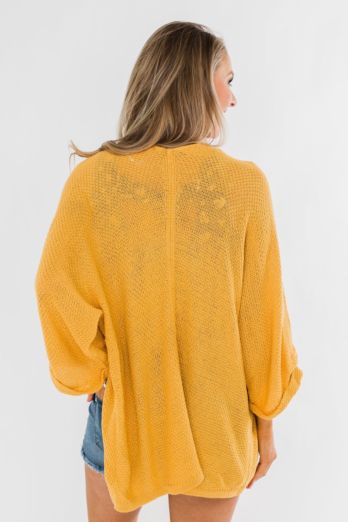 Forever On My Mind Knit Cardigan- Mustard - Image 11