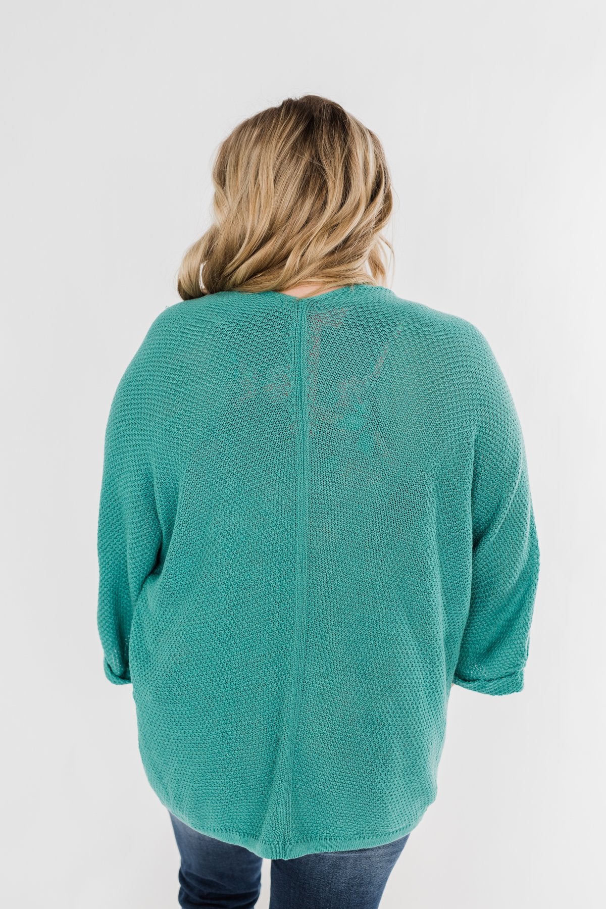Forever On My Mind Knit Cardigan- Teal - Image 12