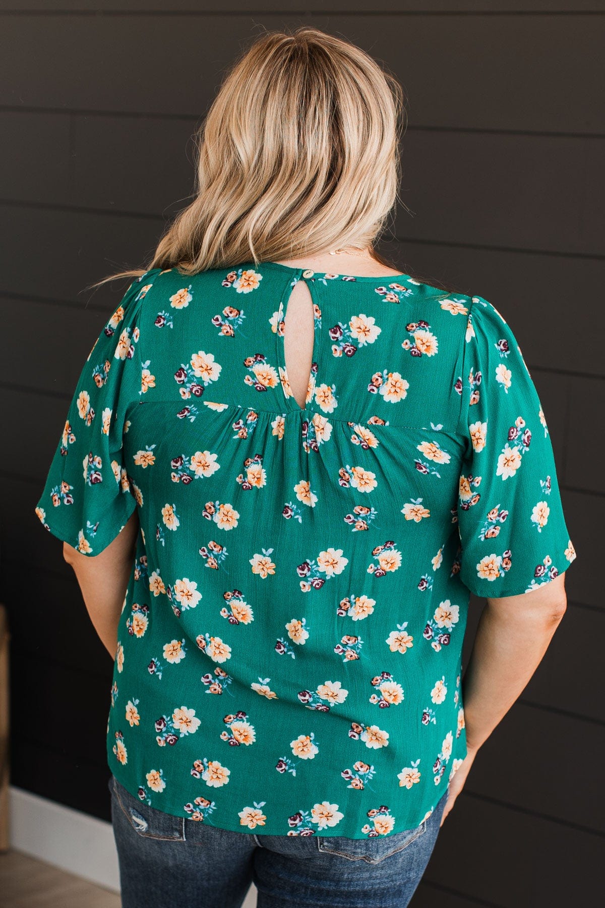 Forever Special Floral Blouse- Emerald - Image 7