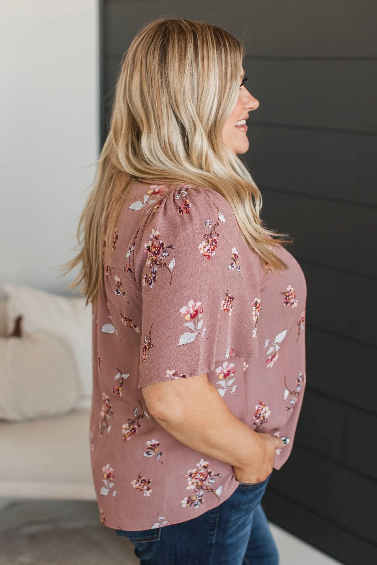 Forever Special Floral Blouse- Mauve - Image 5