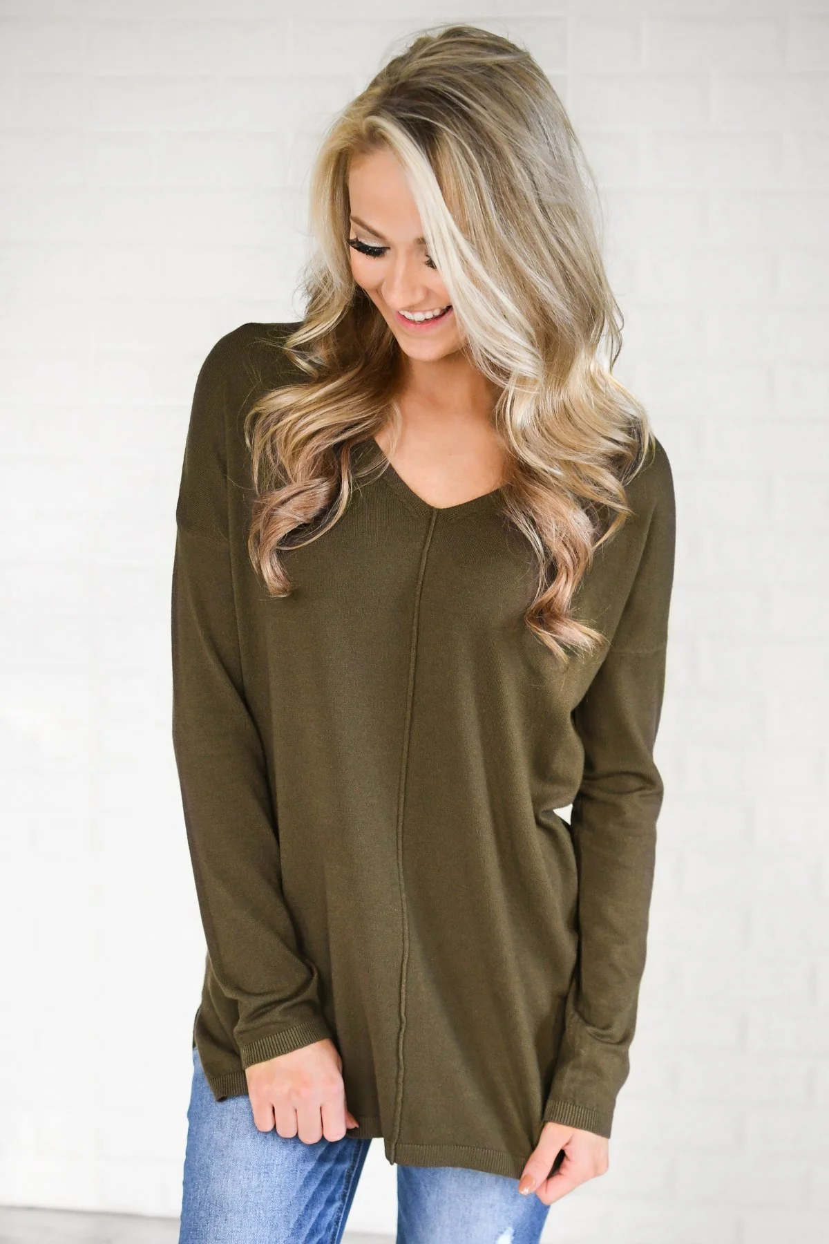 Forever Yours Sweater - Deep Olive - Image 3