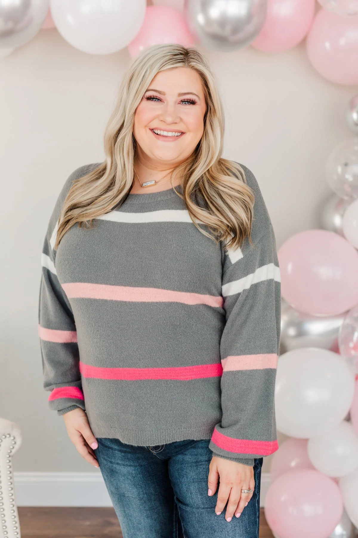 Found My Love Knit Sweater- Charcoal - Image 8