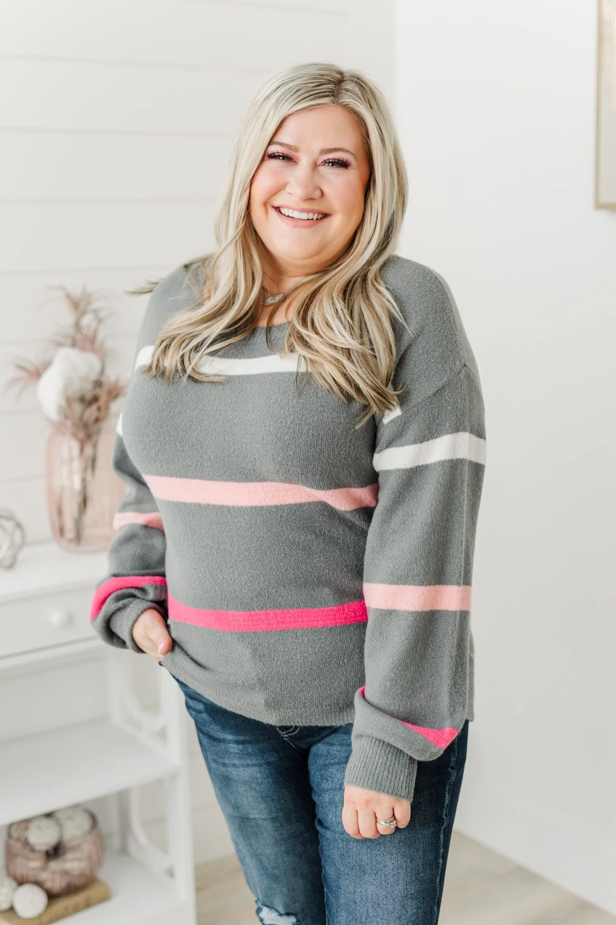 Found My Love Knit Sweater- Charcoal - Image 9