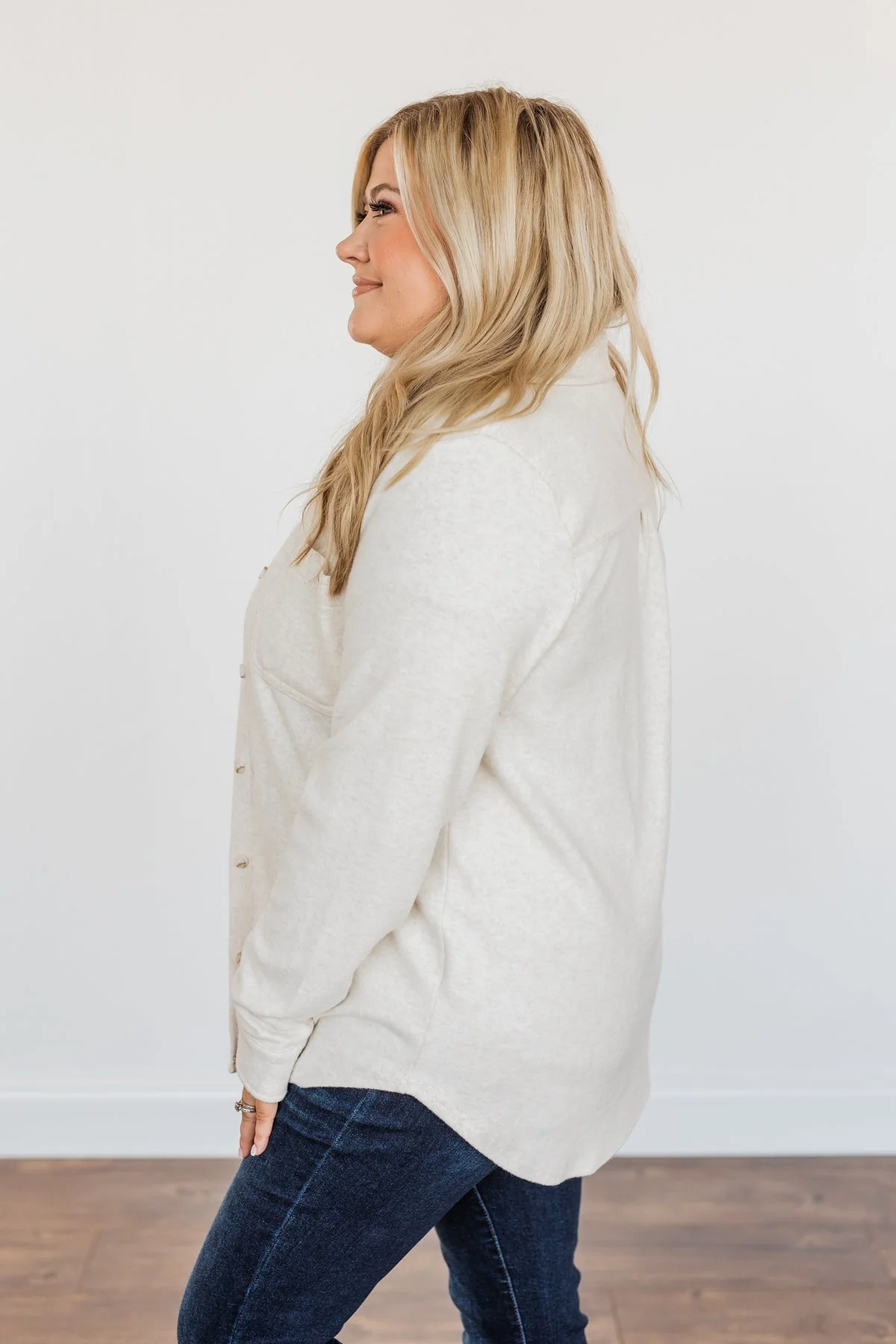 Thread & Supply Free Falling Shirt Jacket- Oatmeal - Image 11