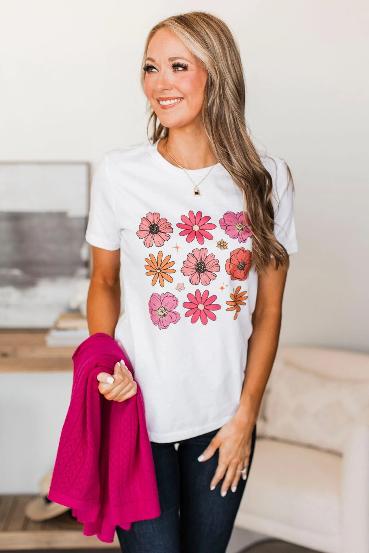 Fresh For Summer Graphic Tee- White - Image 3