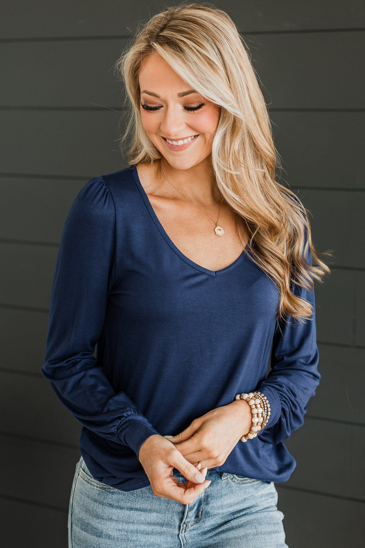 Fresh Perspective Knit Top- Navy - Image 5