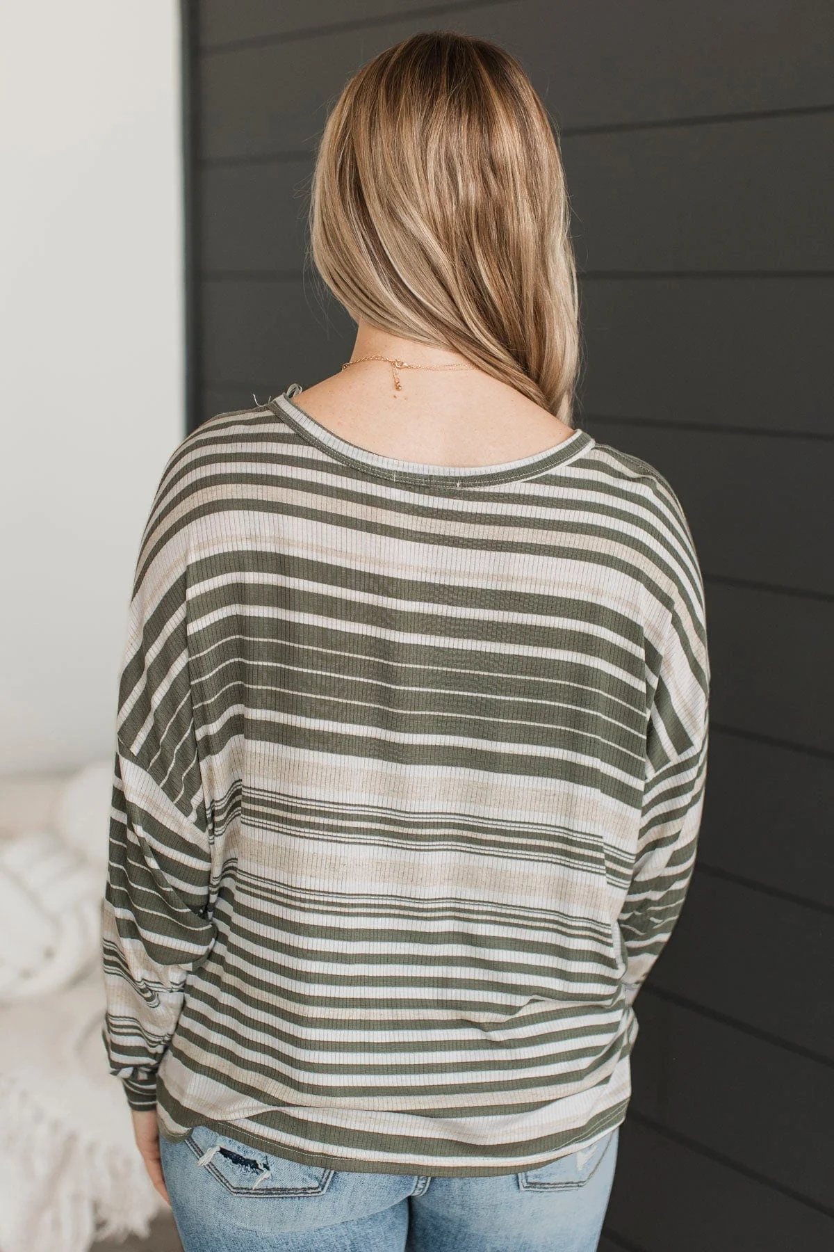 Friendly Reminders Striped Top- Green & Ivory - Image 8