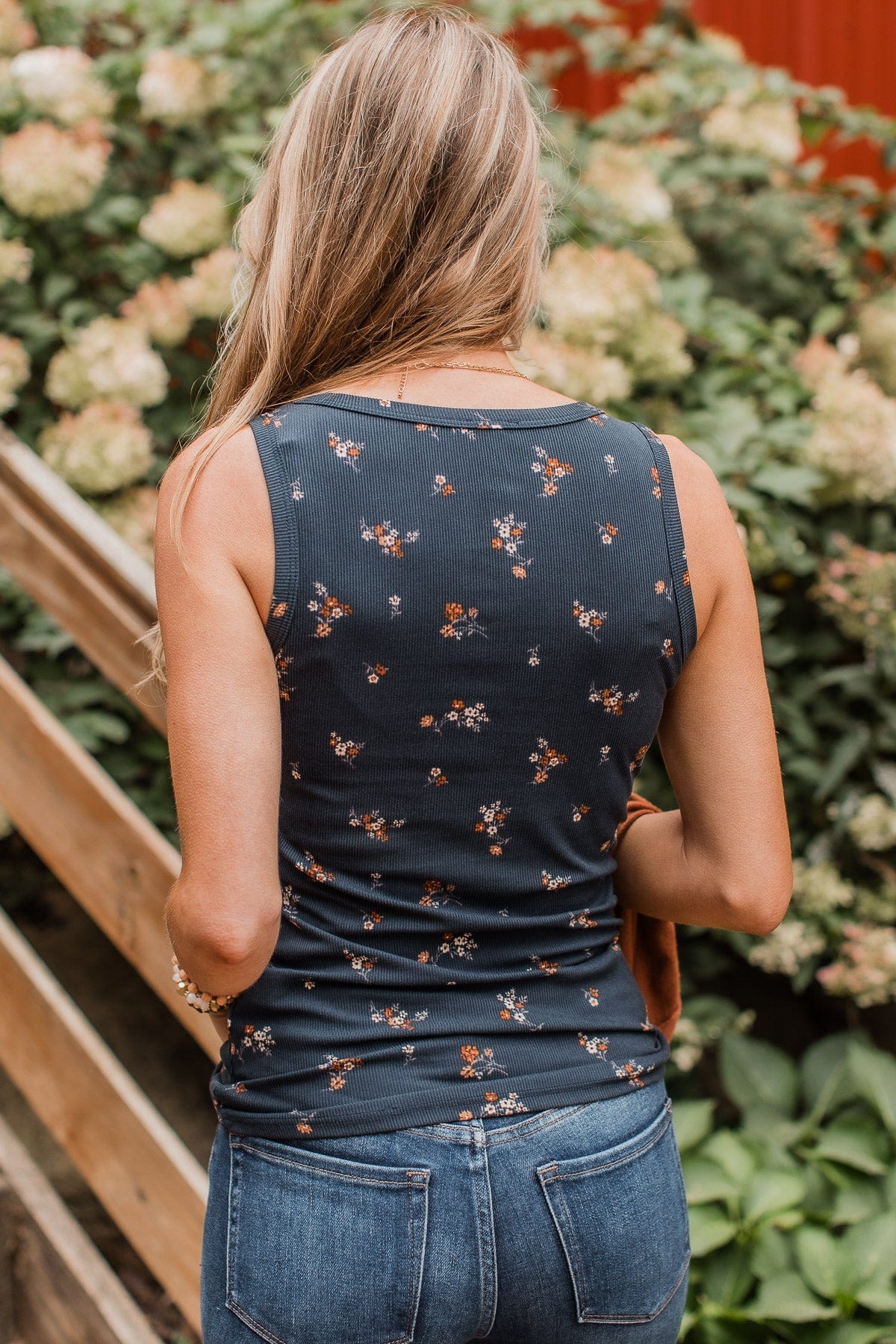 Friends For Life Floral Tank Top- Navy - Image 10