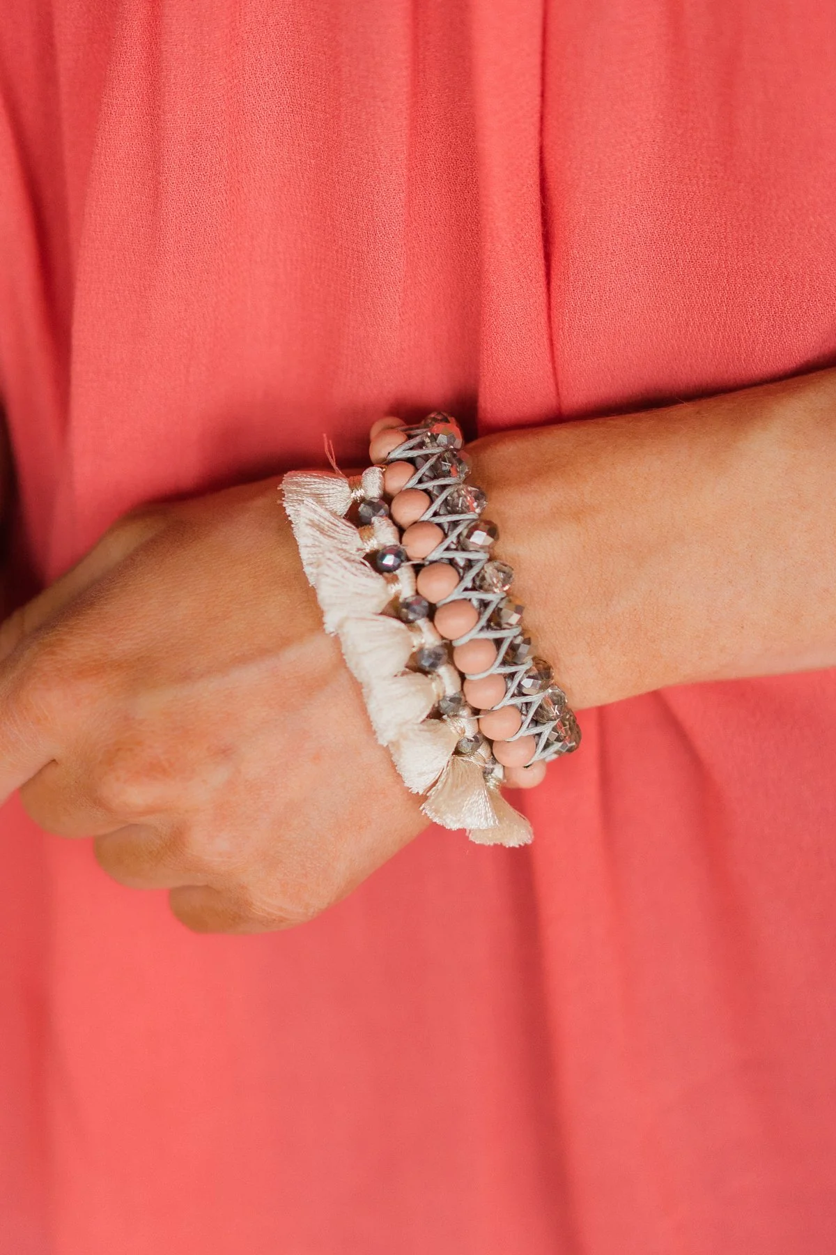 Fringe and Mauve Bracelet