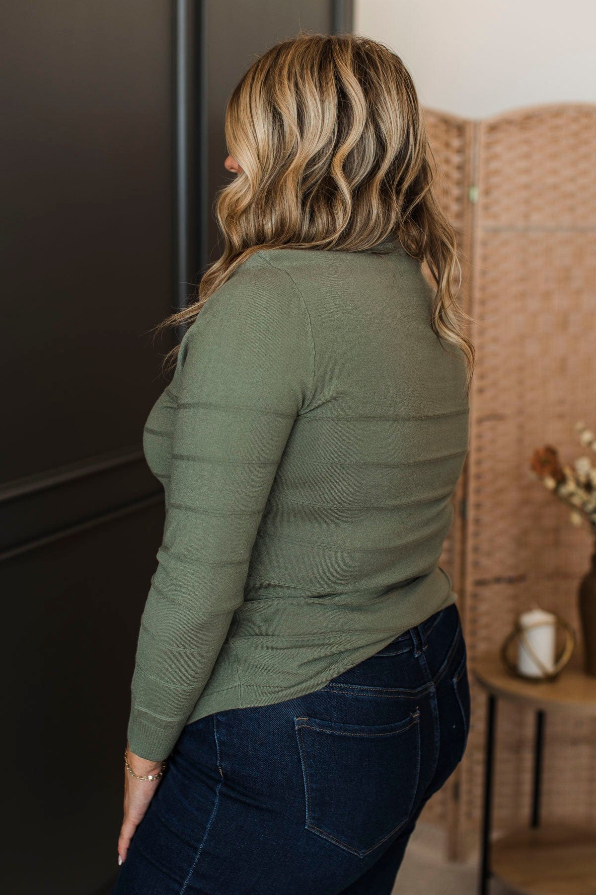From The Heart Button Knit Sweater- Olive - Image 13