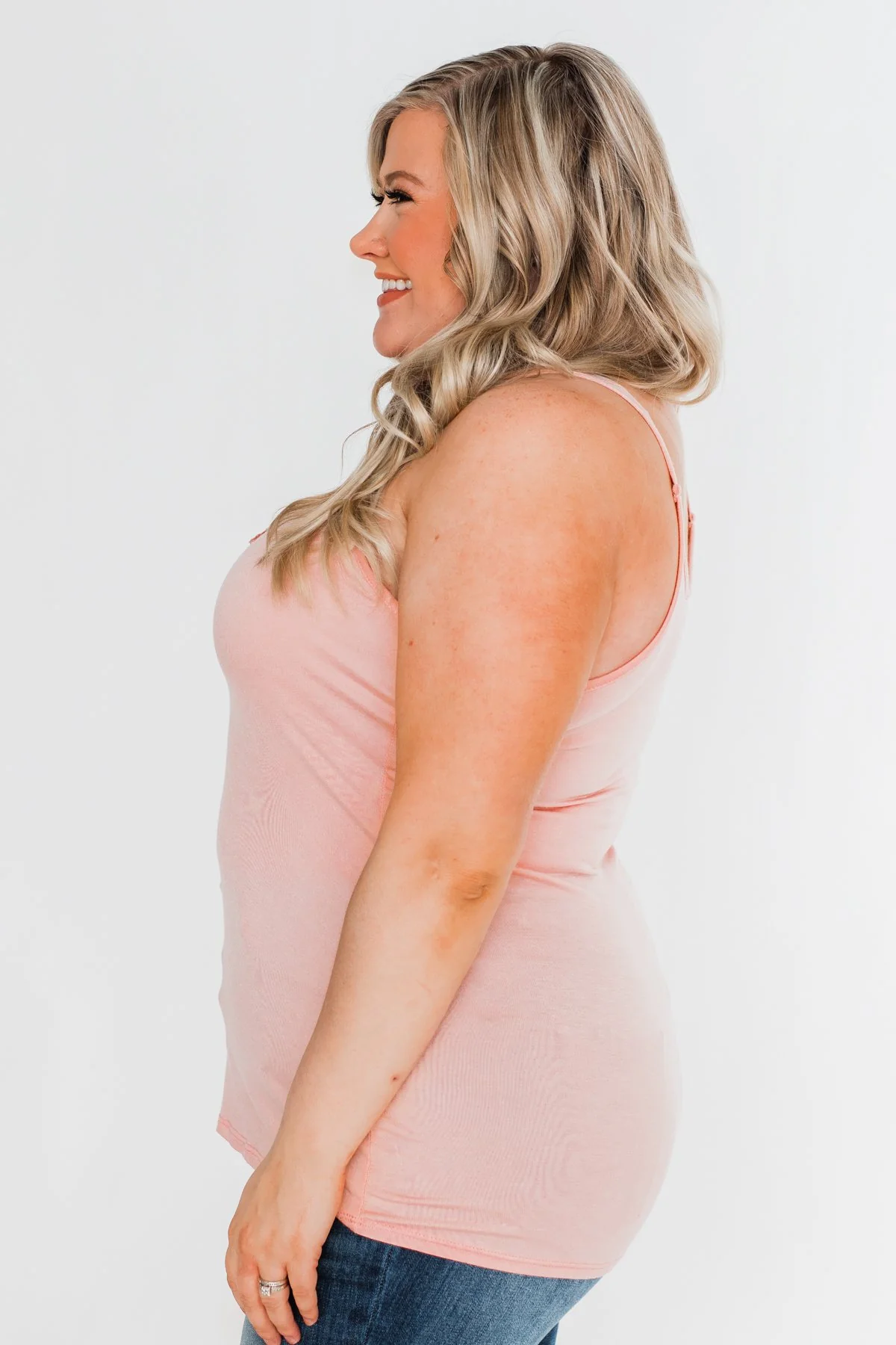 Front Lace Criss Cross Tank Top- Blush - Image 13
