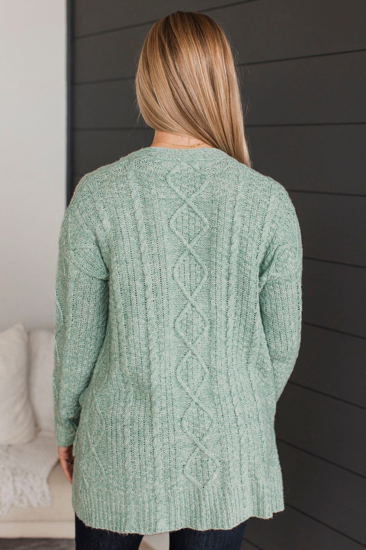 Fulfill Your Promise Knit Cardigan- Dusty Teal - Image 7