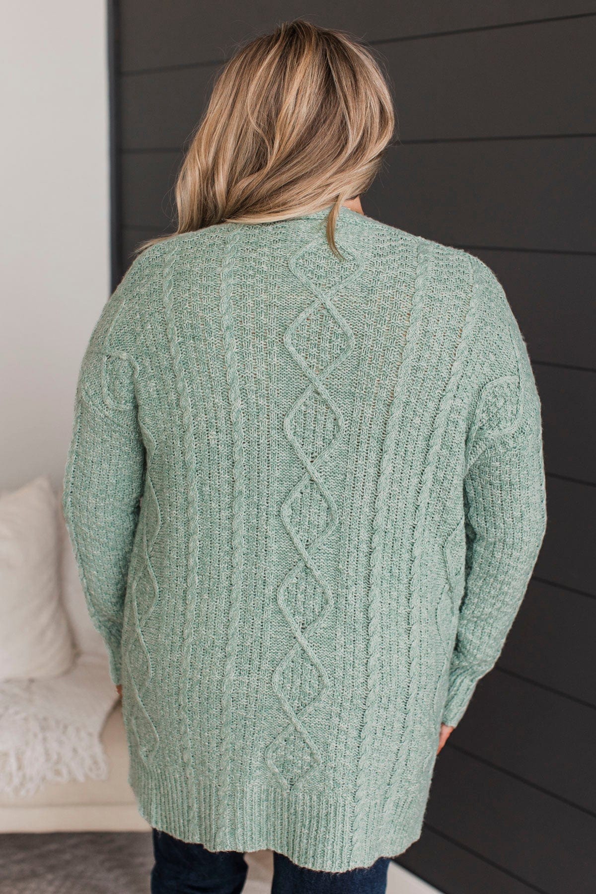 Fulfill Your Promise Knit Cardigan- Dusty Teal - Image 8