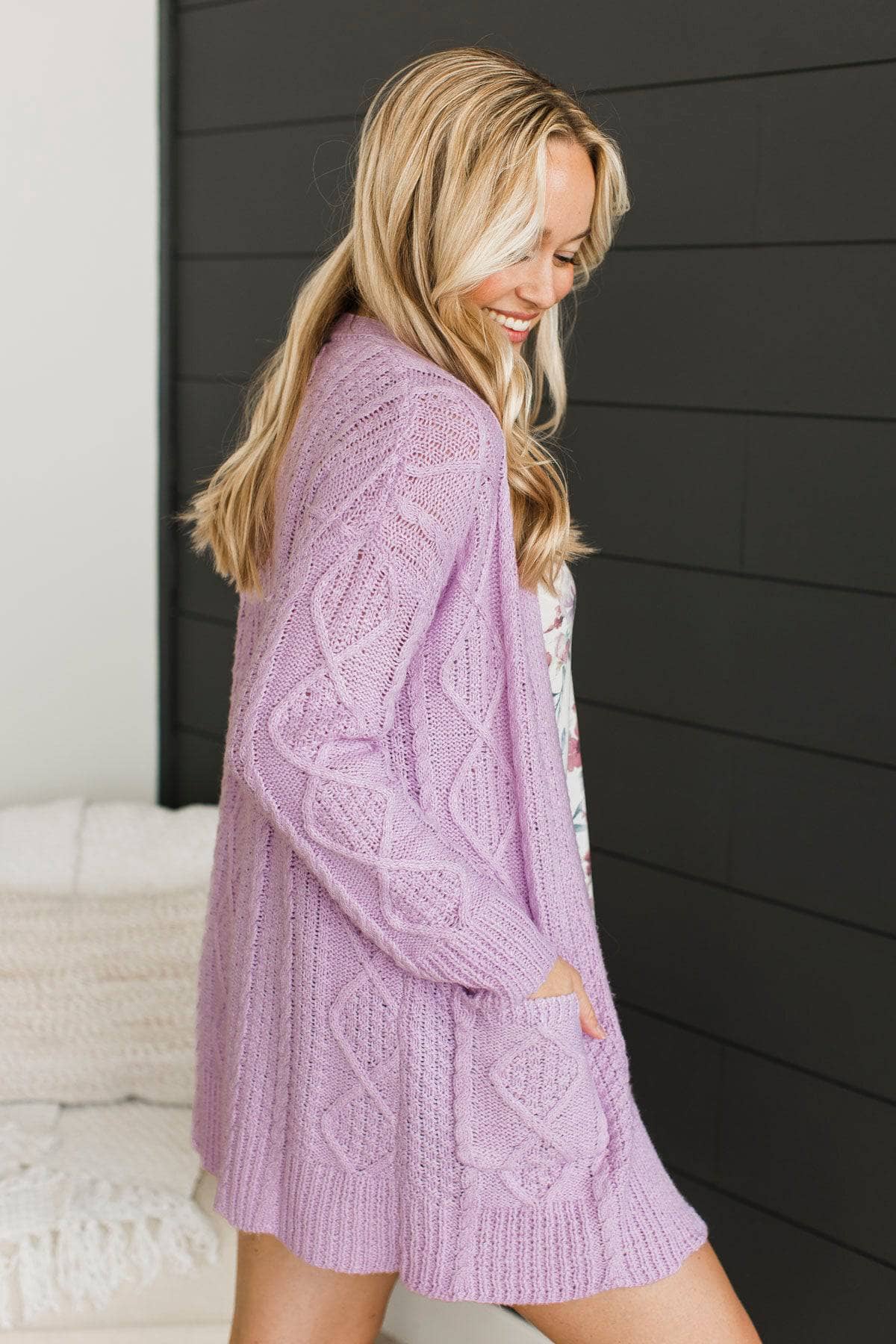 Fulfill Your Promise Knit Cardigan- Lavender - Image 5