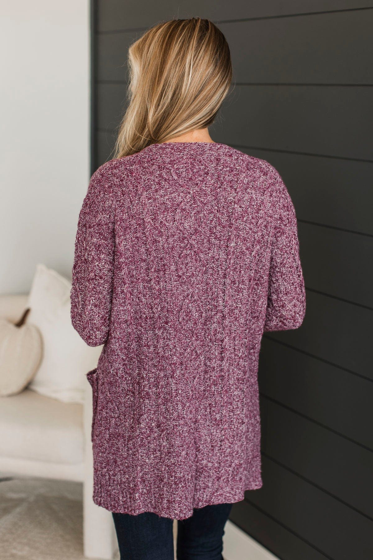 Fulfill Your Promise Knit Cardigan- Plum - Image 7