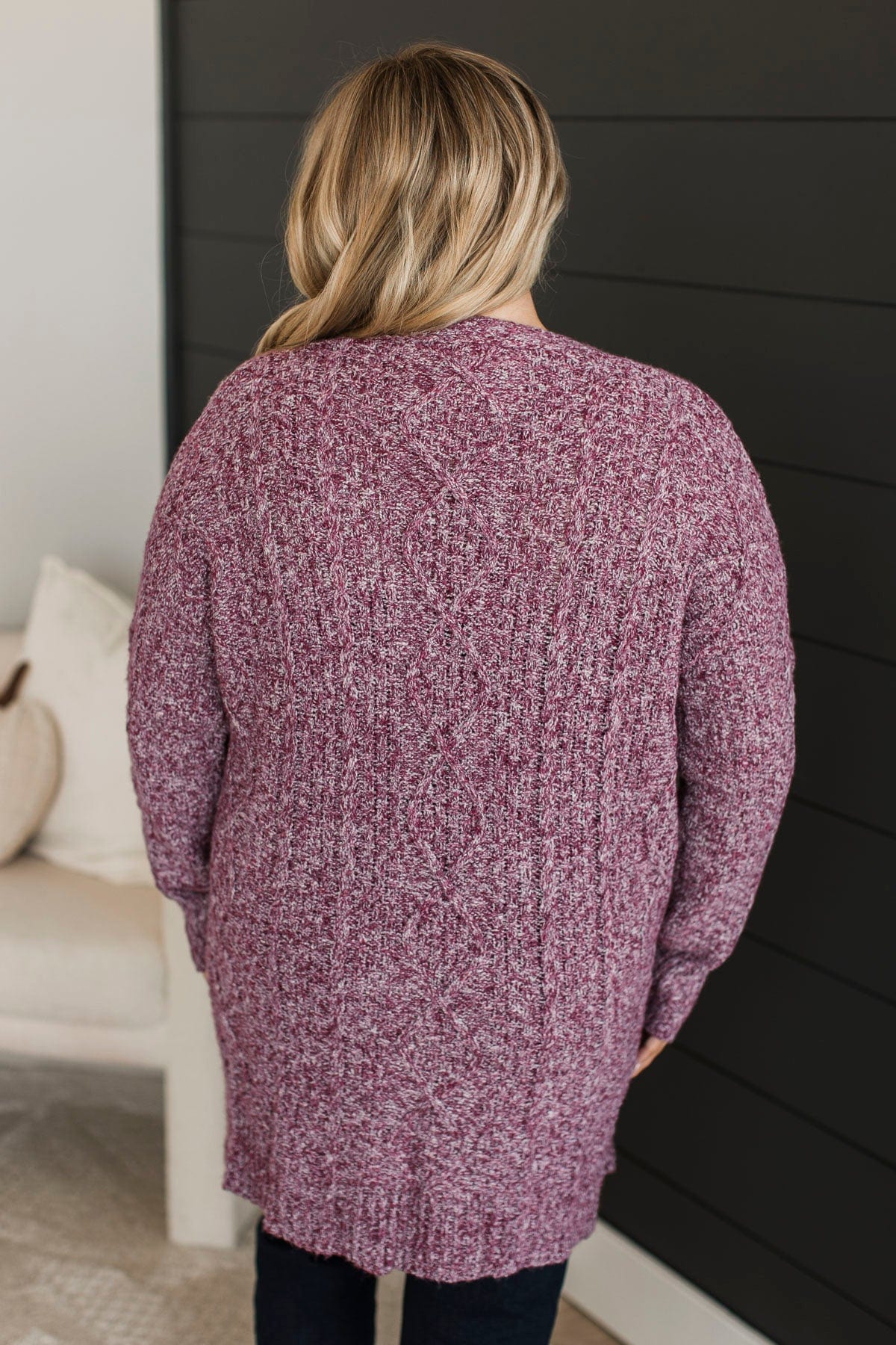 Fulfill Your Promise Knit Cardigan- Plum - Image 8