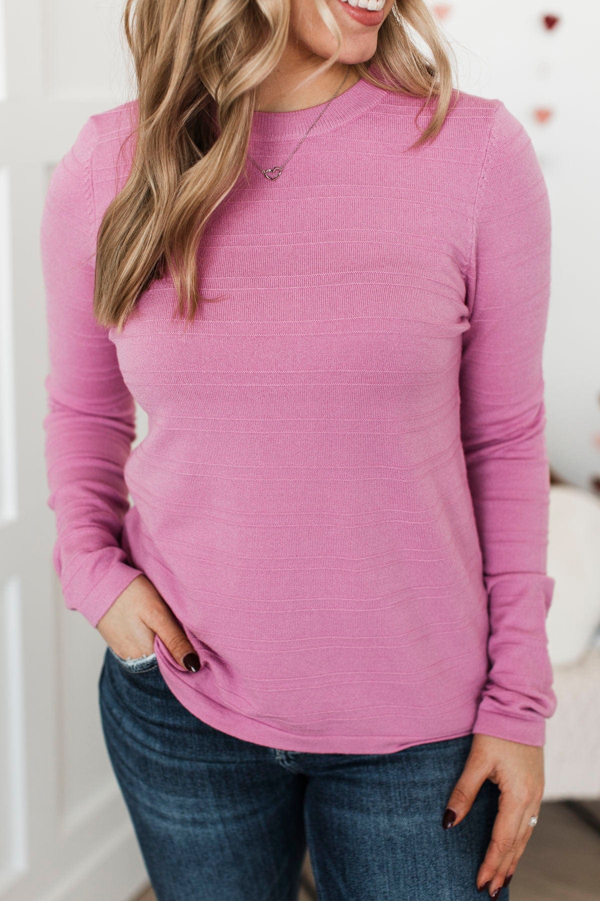 Fulfilling Friendships Striped Knit Sweater- Orchid