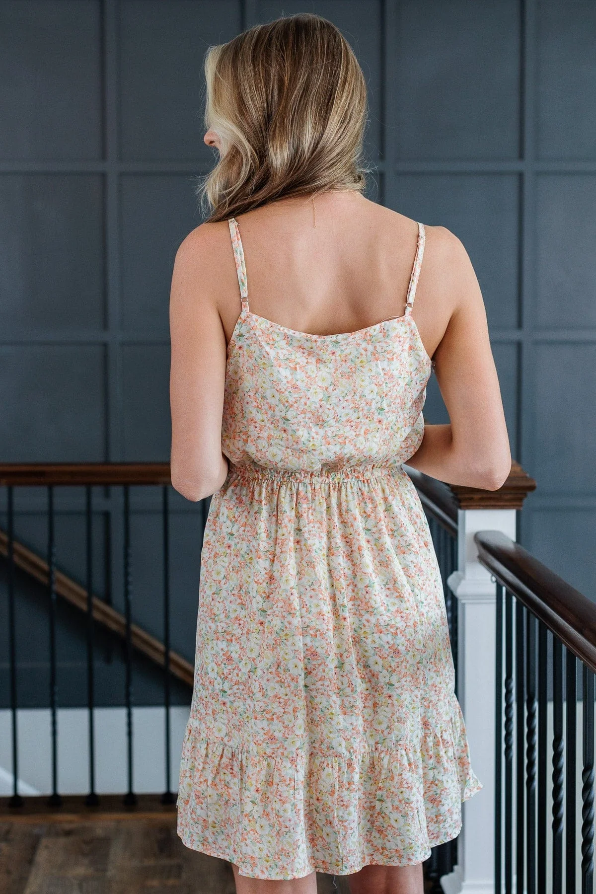 Full Of Elegance Ruffle Dress- Peach - Image 8