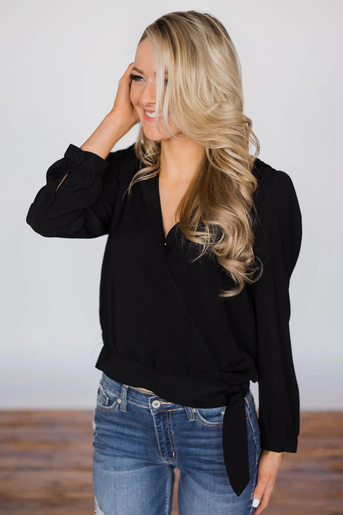 Fun For Tonight Black Long Sleeve Top - Image 2
