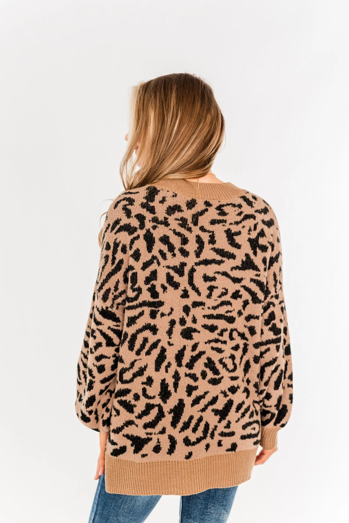 Fun Times Together Knit Sweater- Brown & Black - Image 11