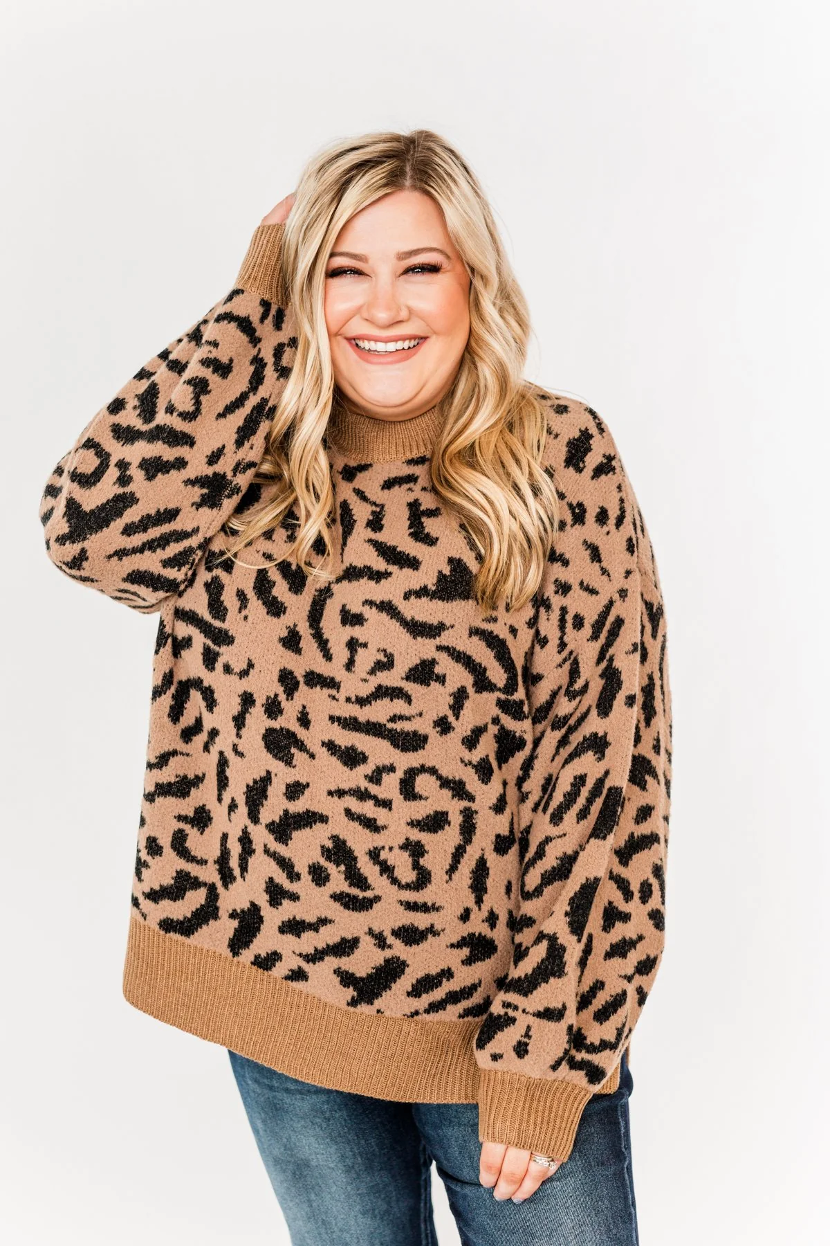 Fun Times Together Knit Sweater- Brown & Black - Image 8