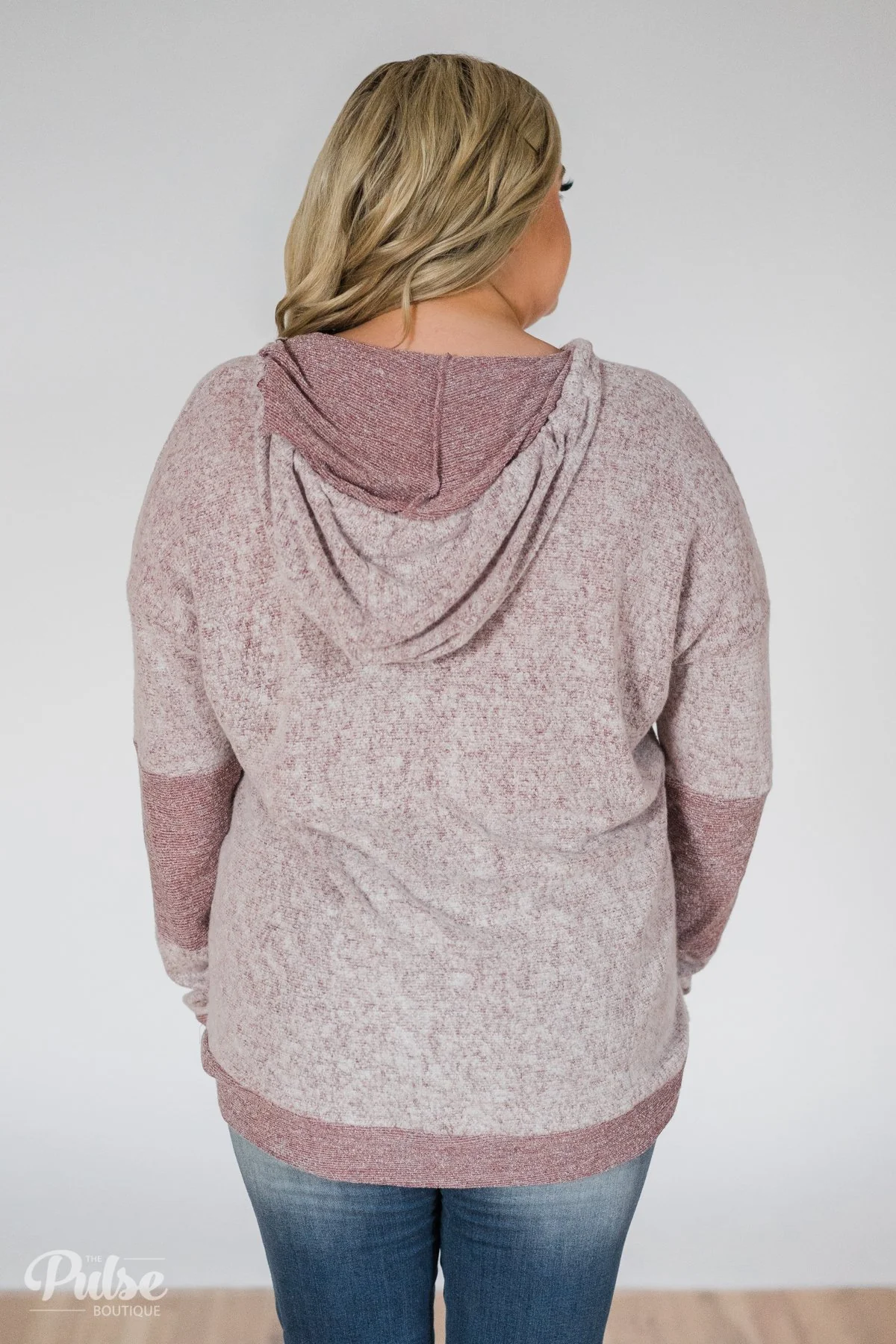 Fuzzy Favorite Hoodie- Light Burgundy - Image 8