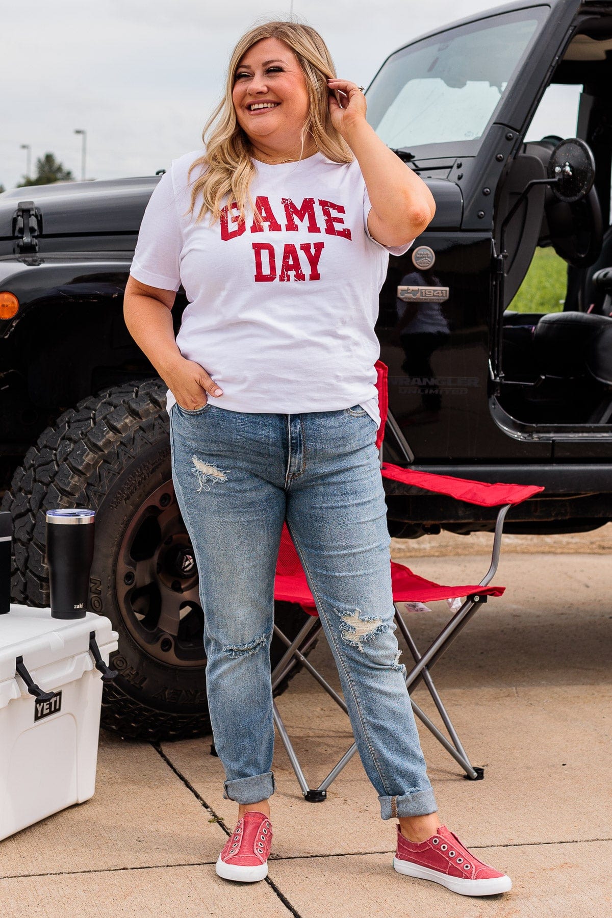 "Game Day" Graphic Tee- White - Image 6