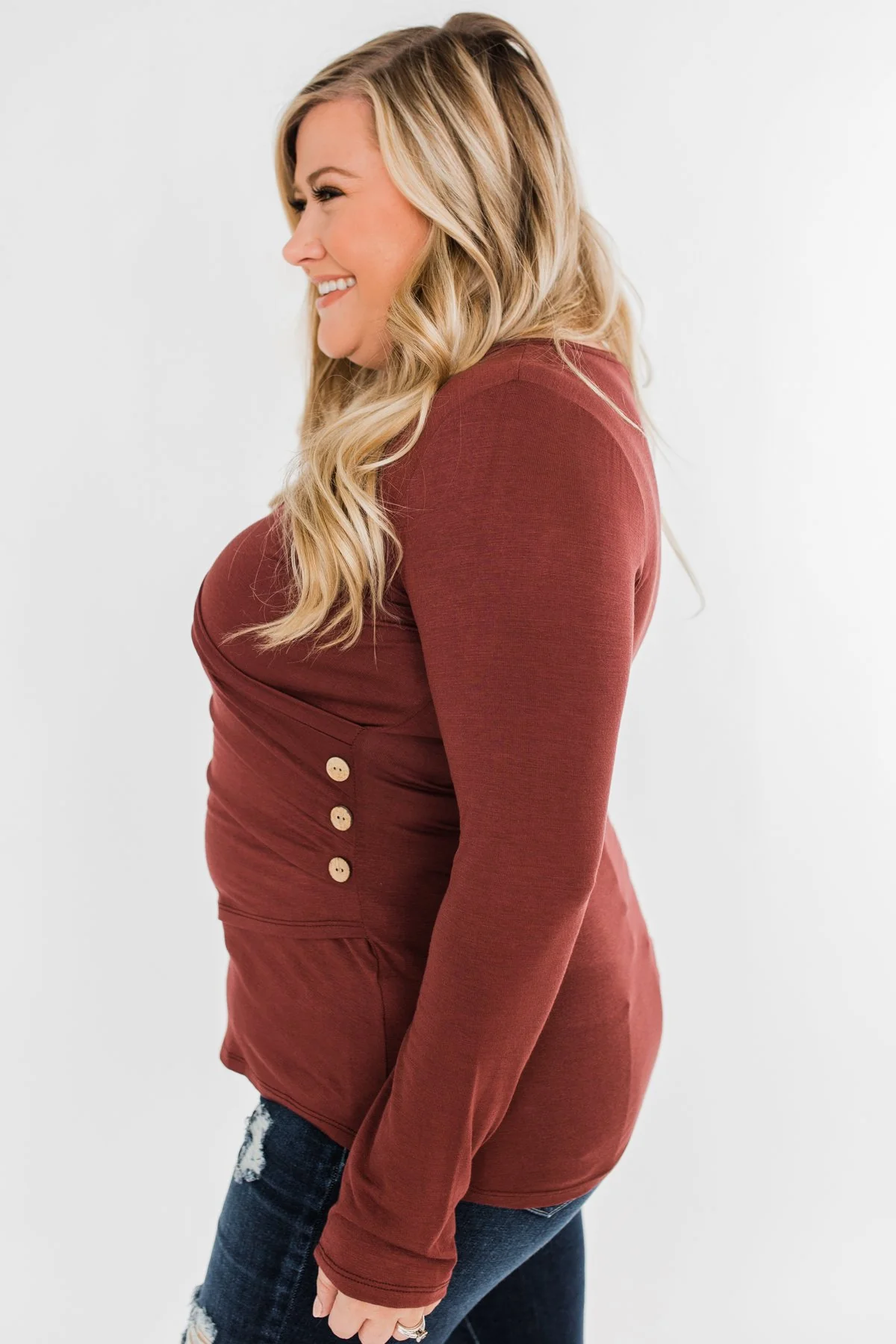 Gathering My Thoughts Wrap Top- Clay Brown - Image 8