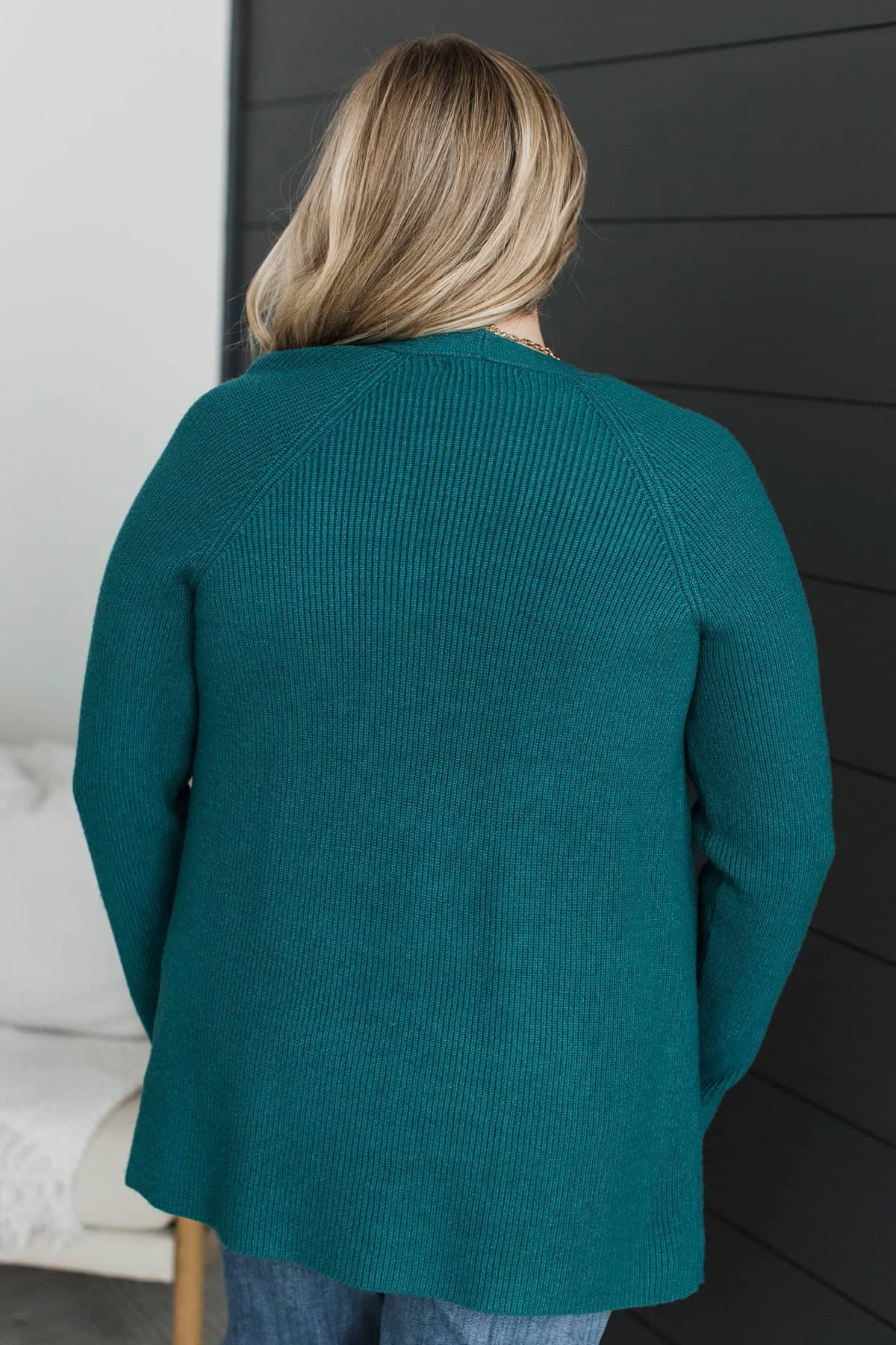 Gaze Upon Me Open Front Knit Cardigan- Teal - Image 7