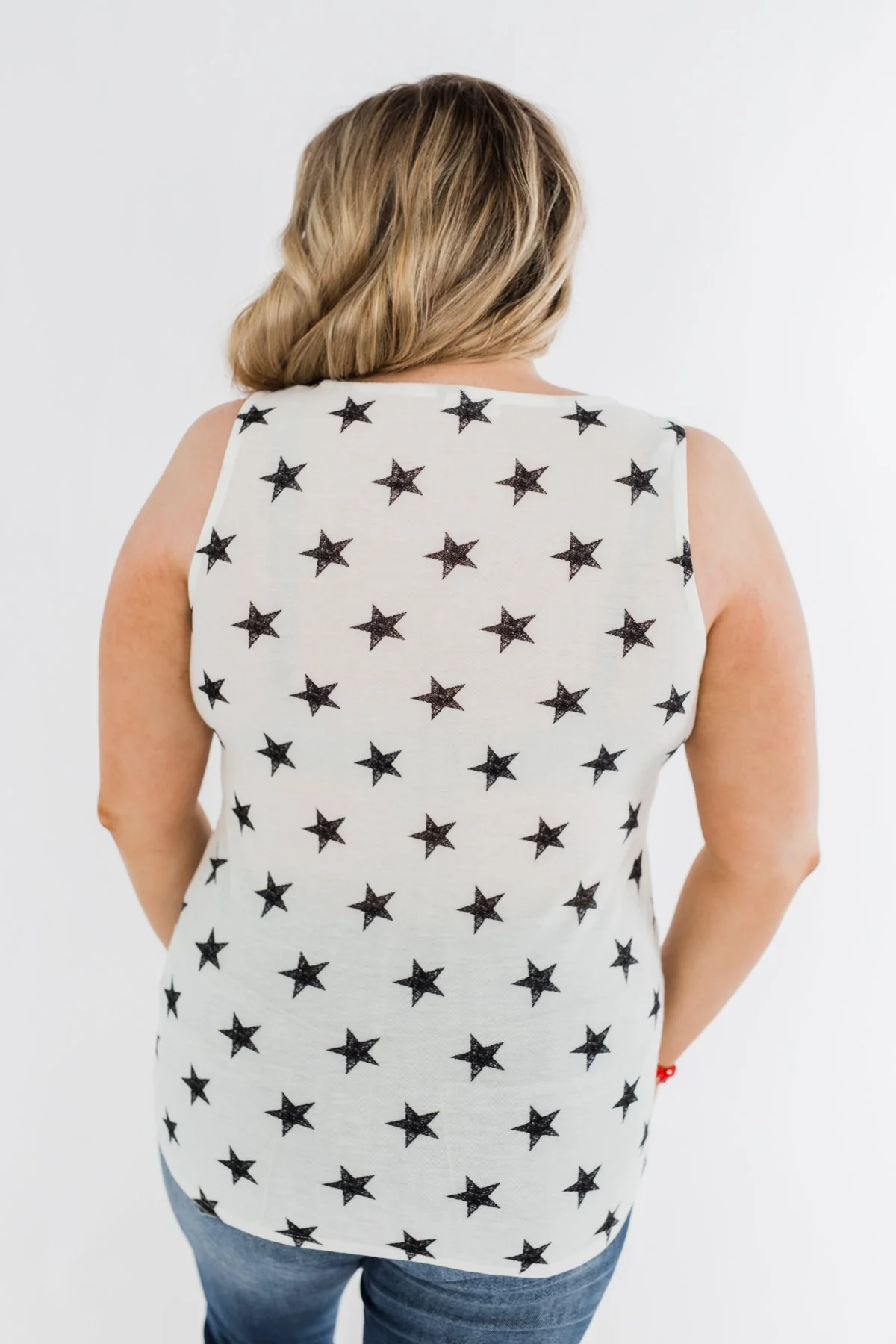 Gazing At The Stars Criss Cross Tank Top- Ivory - Image 12
