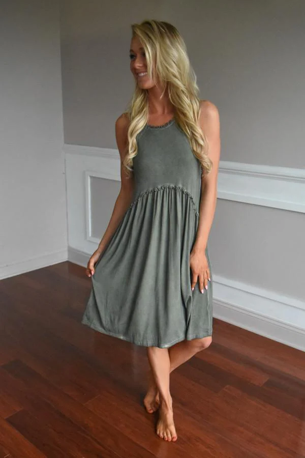 Gentle Breeze Dress ~ Olive - Image 2