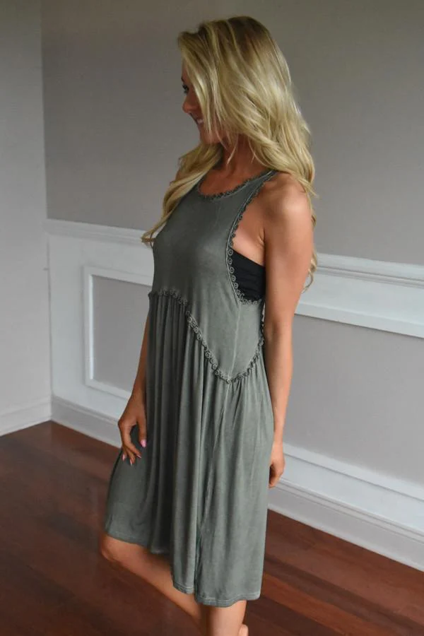 Gentle Breeze Dress ~ Olive - Image 5