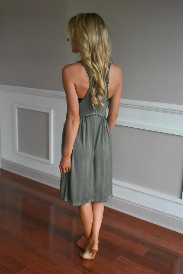 Gentle Breeze Dress ~ Olive - Image 6