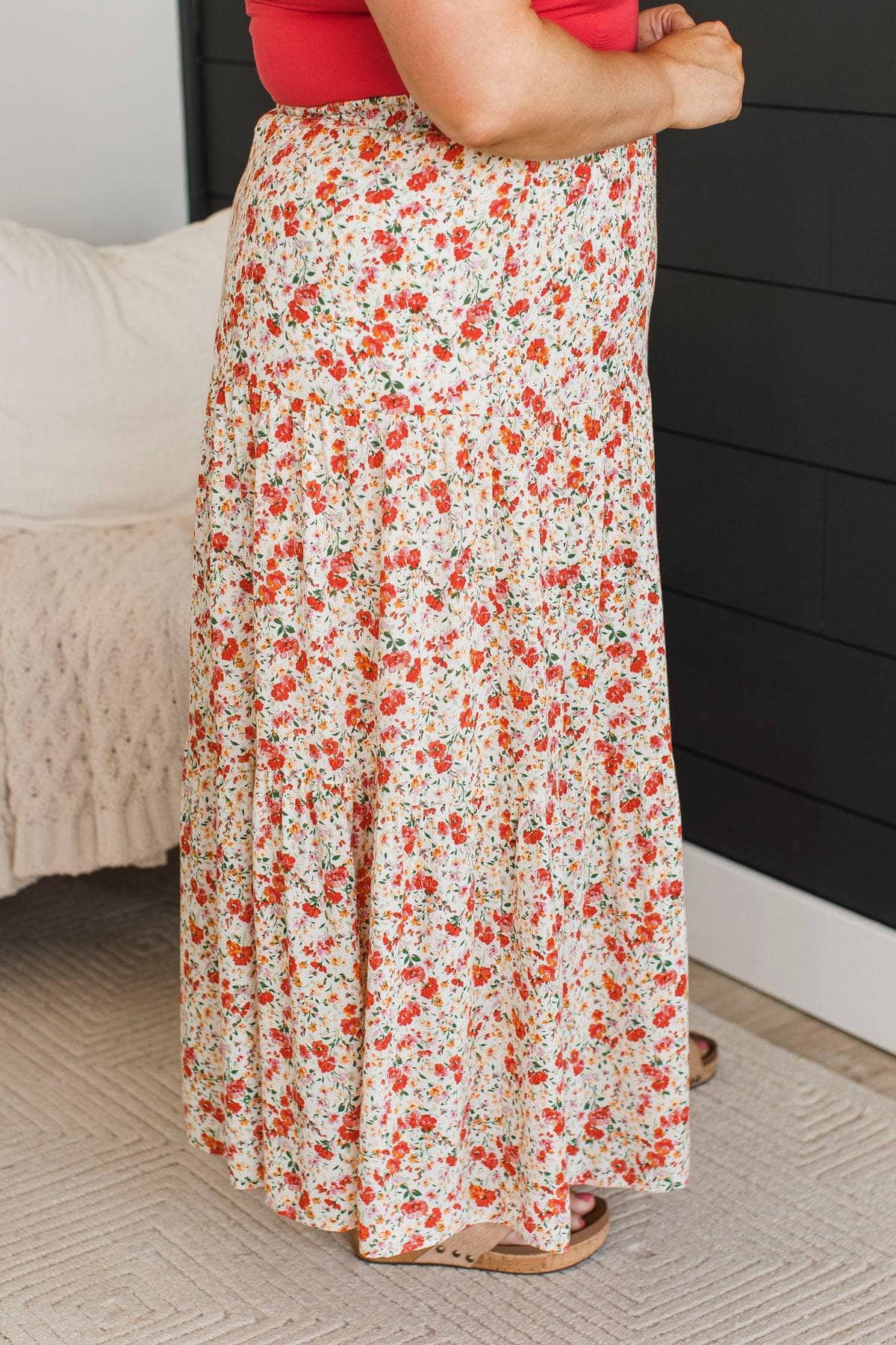 Get In The Groove Floral Skirt- Ivory - Image 5