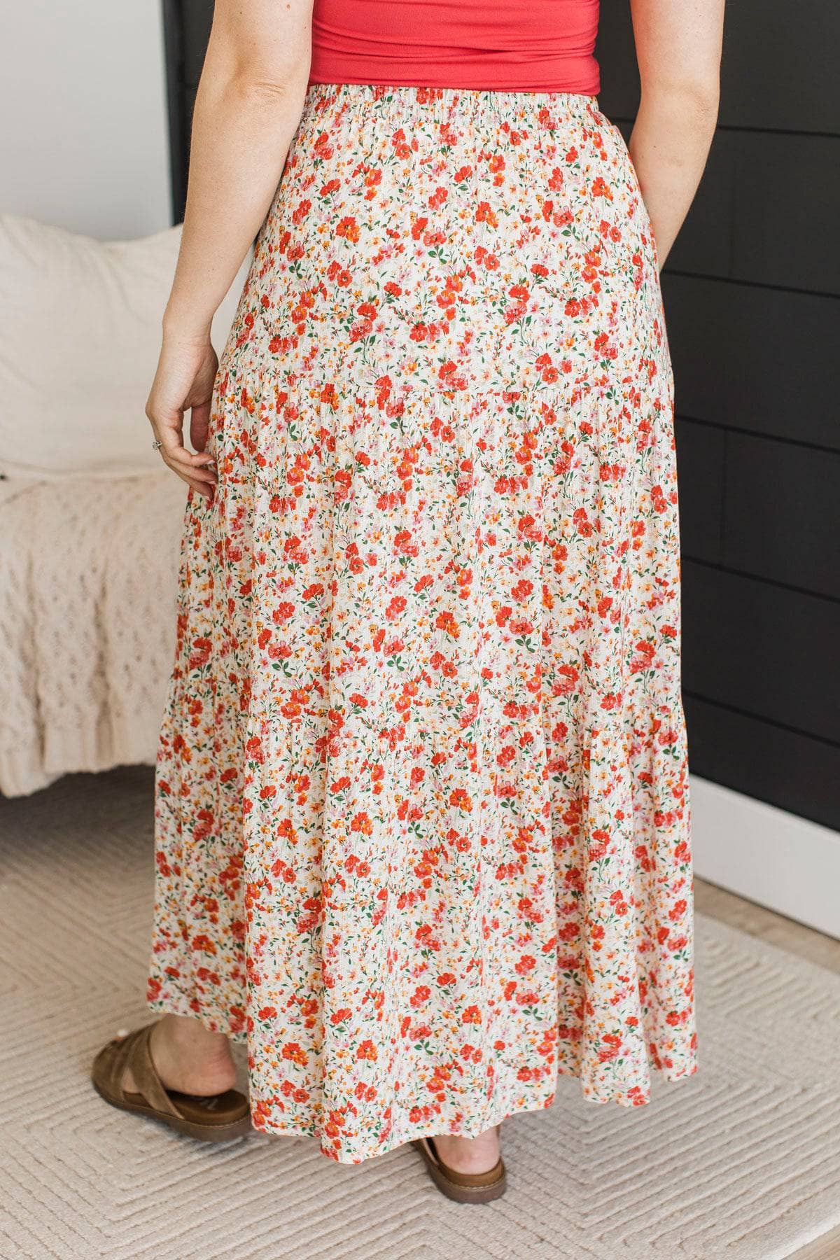 Get In The Groove Floral Skirt- Ivory - Image 8