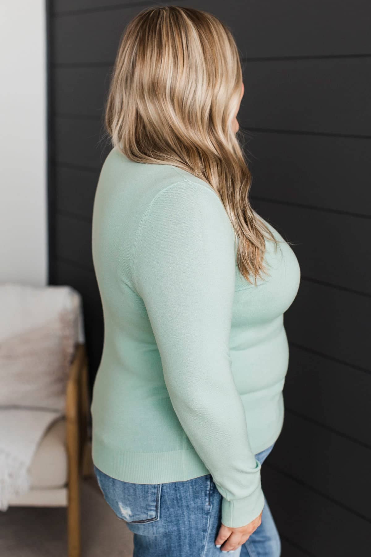 Getting Ahead Lightweight Knit Sweater- Mint - Image 5