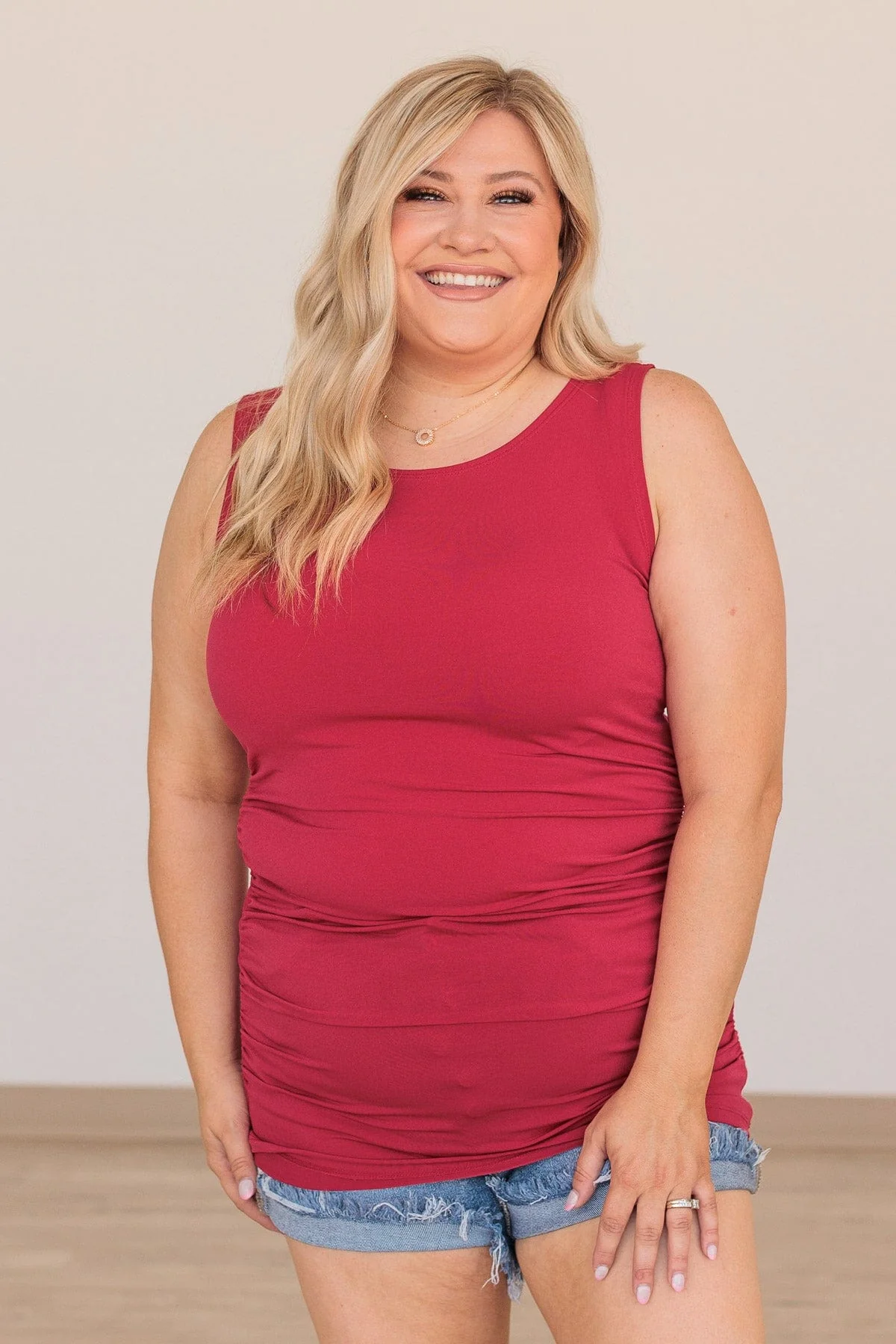 Girl's Night Out Fitted Tunic Tank- Red - Image 3