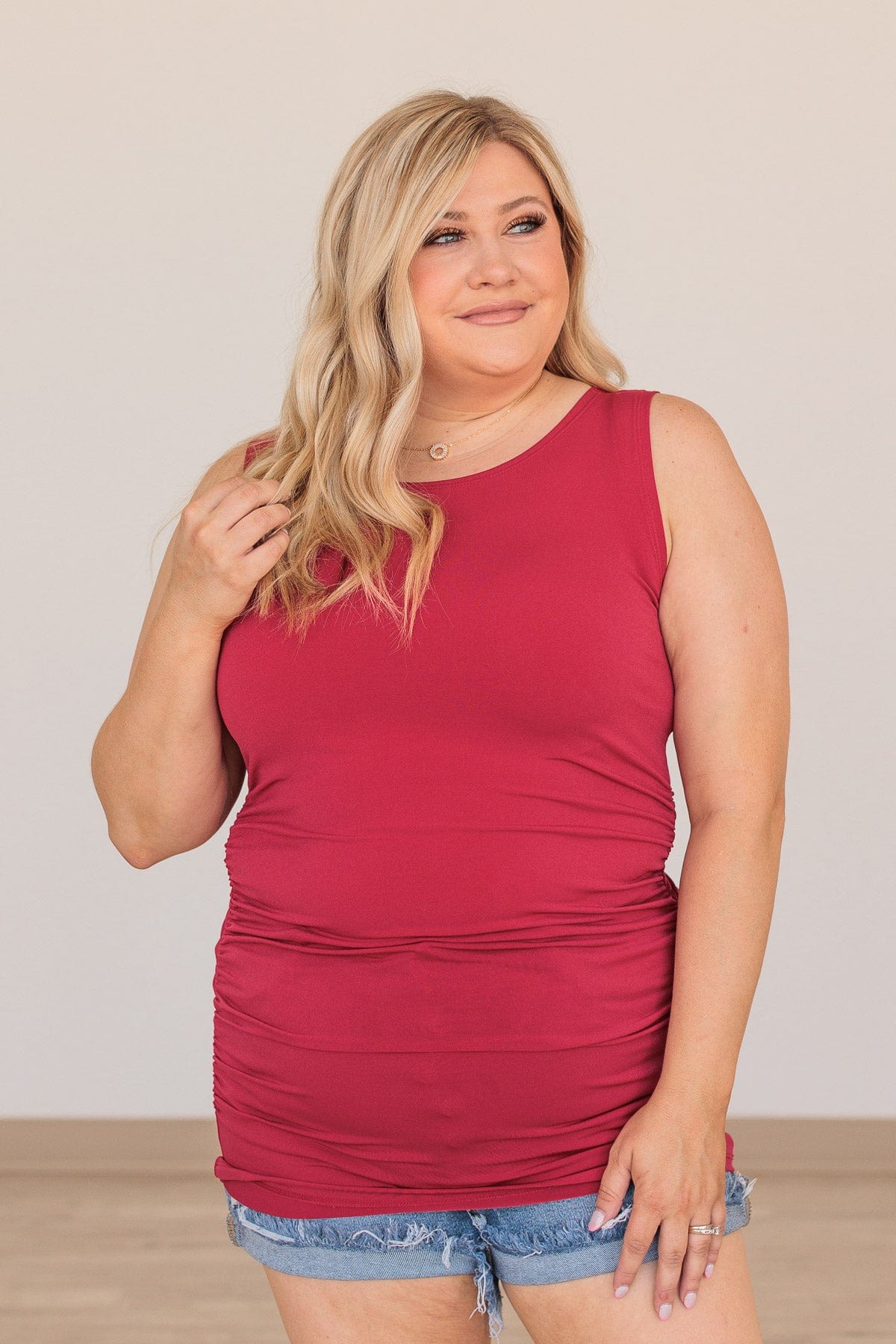 Girl's Night Out Fitted Tunic Tank- Red - Image 5