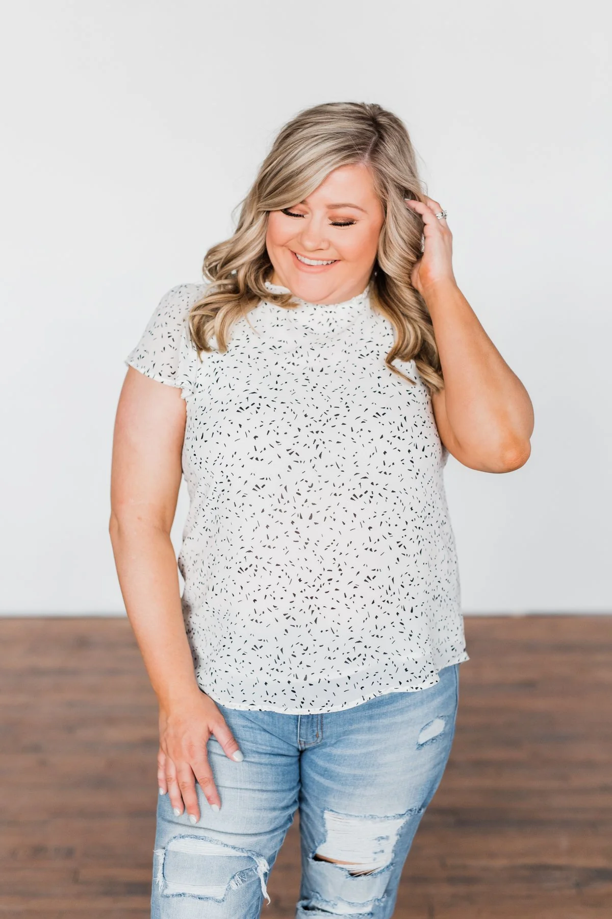 Give It A Go Ruffle Sleeve Top- Ivory - Image 8