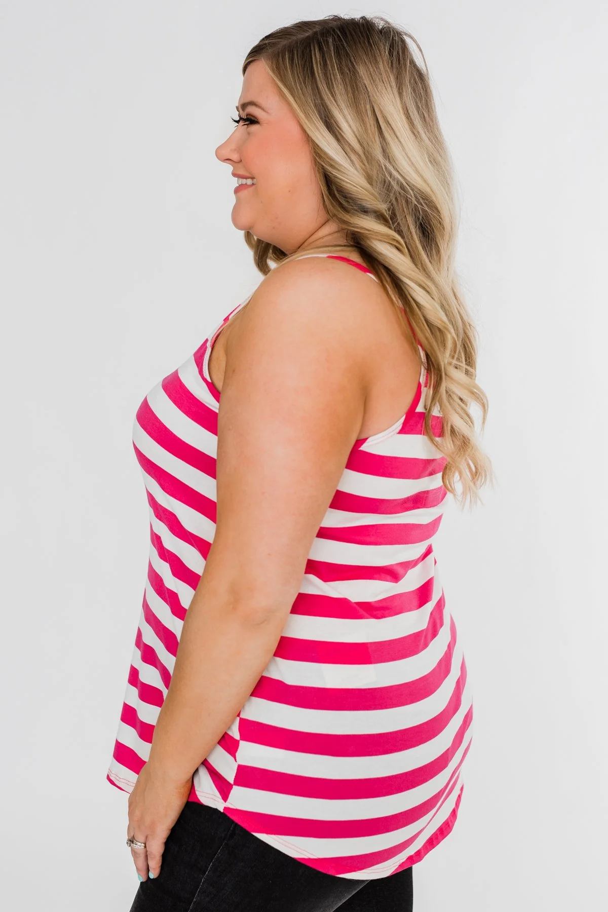 Give It To Me Striped Tank Top- Hot Pink - Image 14