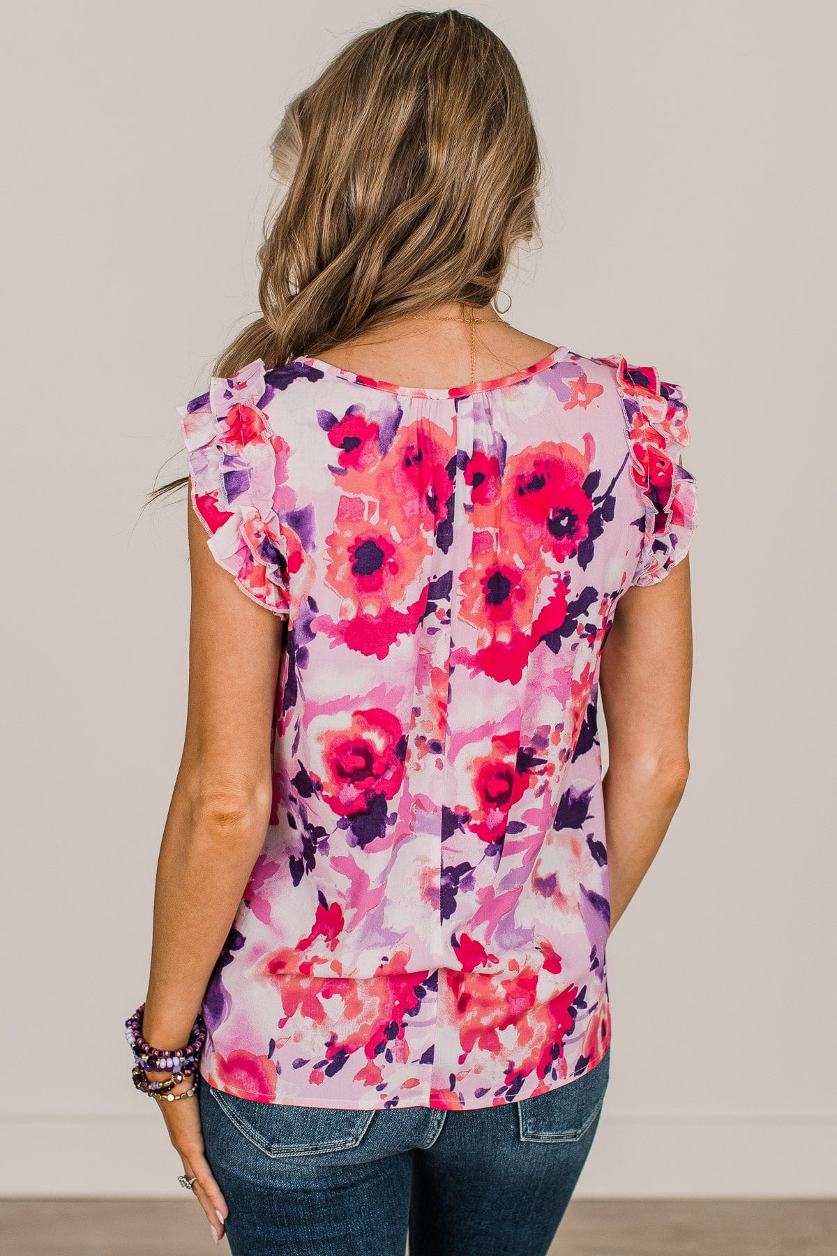 Gives Me Butterflies Floral Top- Purple & Pink - Image 7