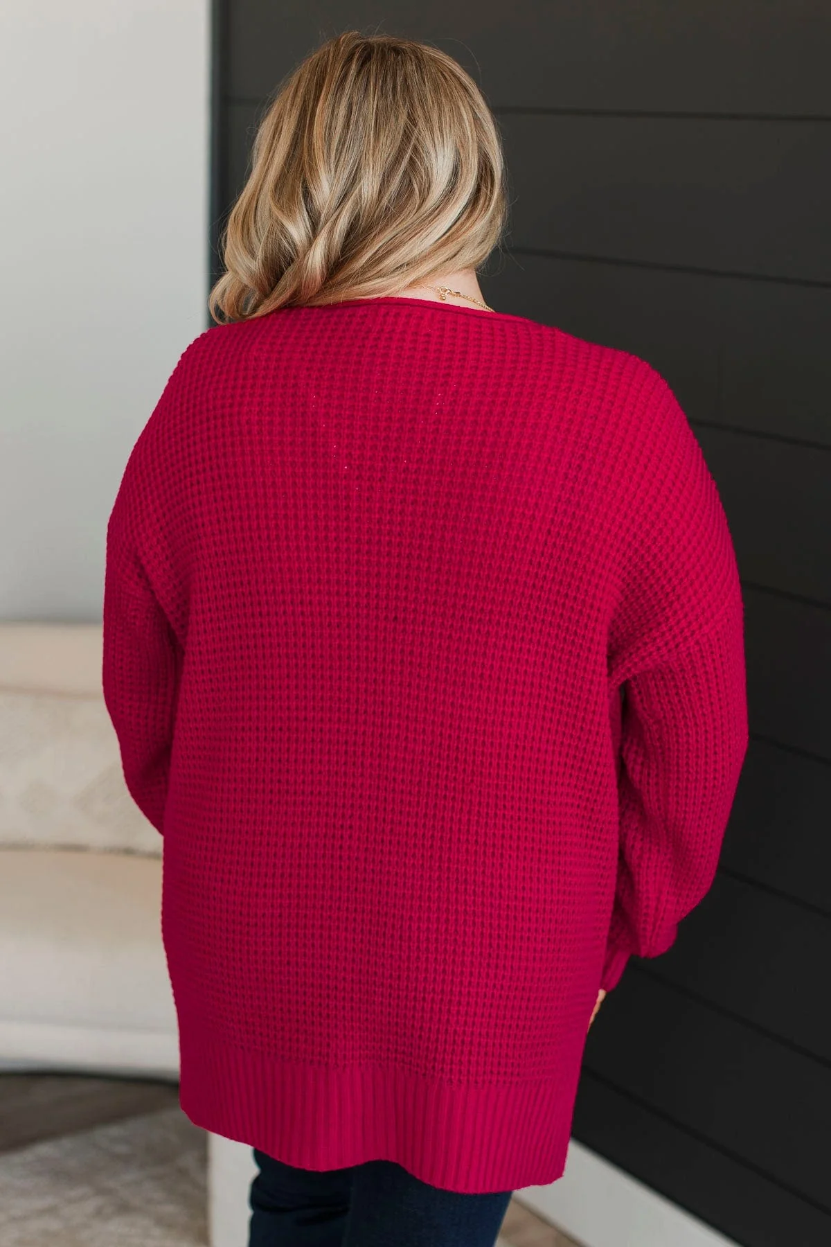 Gives Me Feelings Knit Cardigan- Hot Pink - Image 8