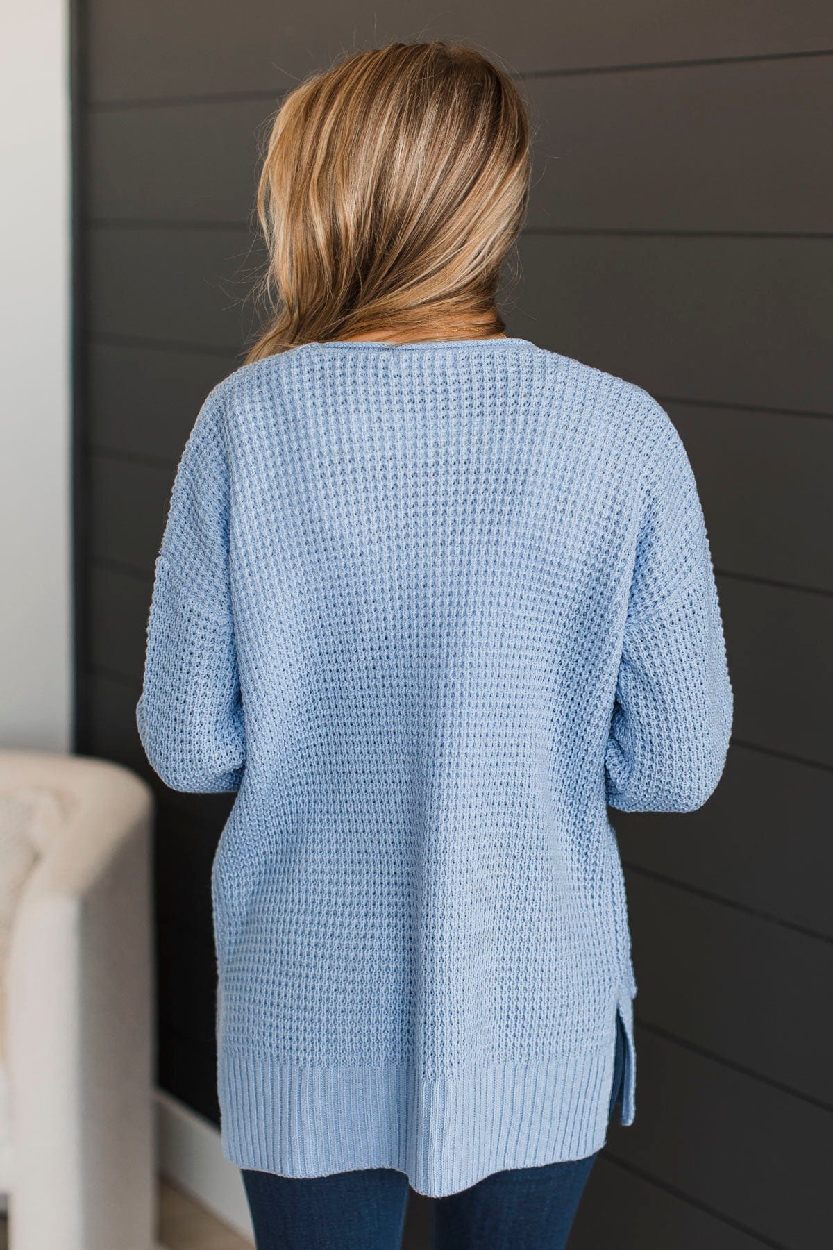 Gives Me Feelings Knit Cardigan- Spring Blue - Image 7