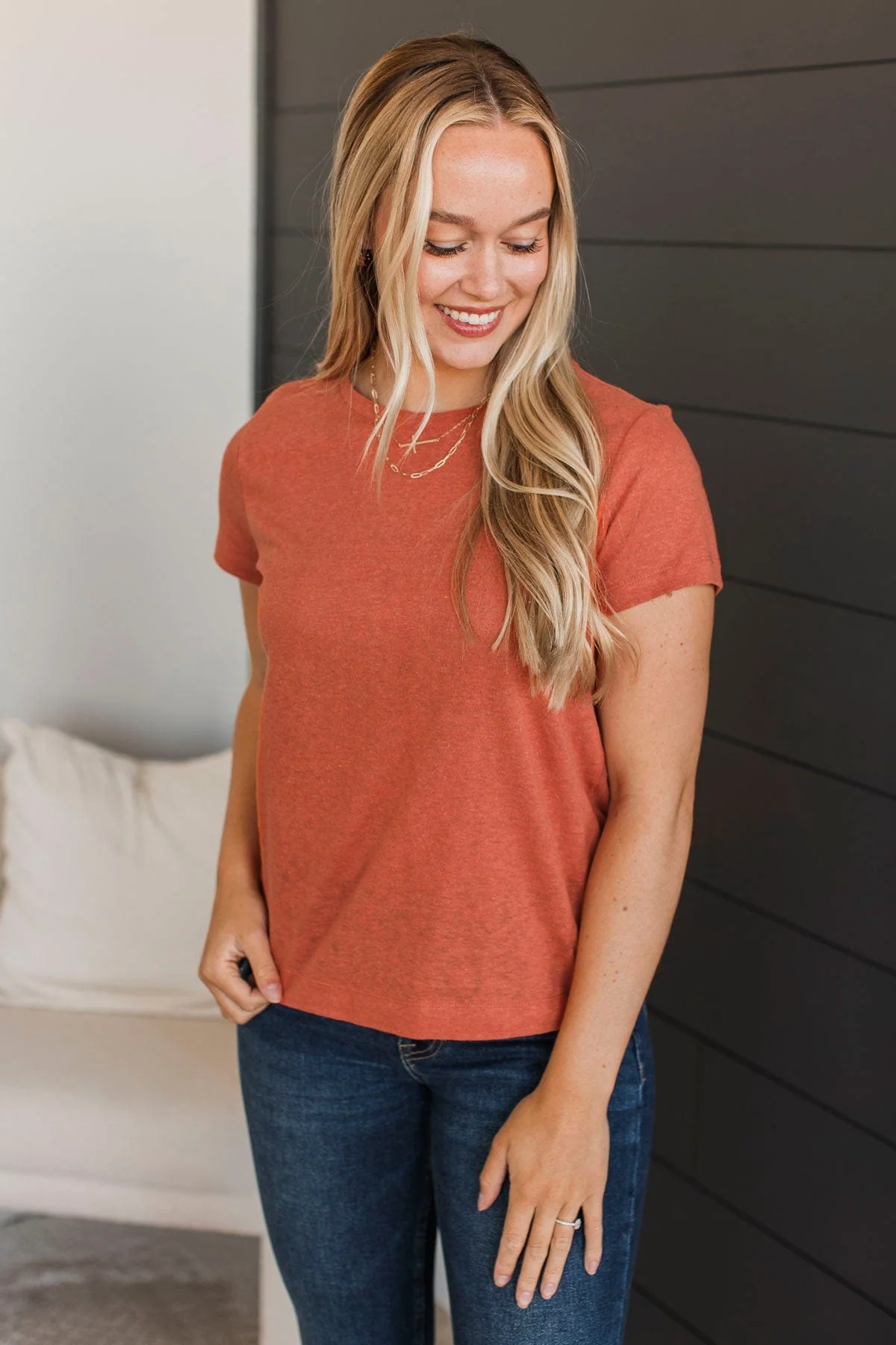 Gives Me Hope Short Sleeve Top- Burnt Orange - Image 2