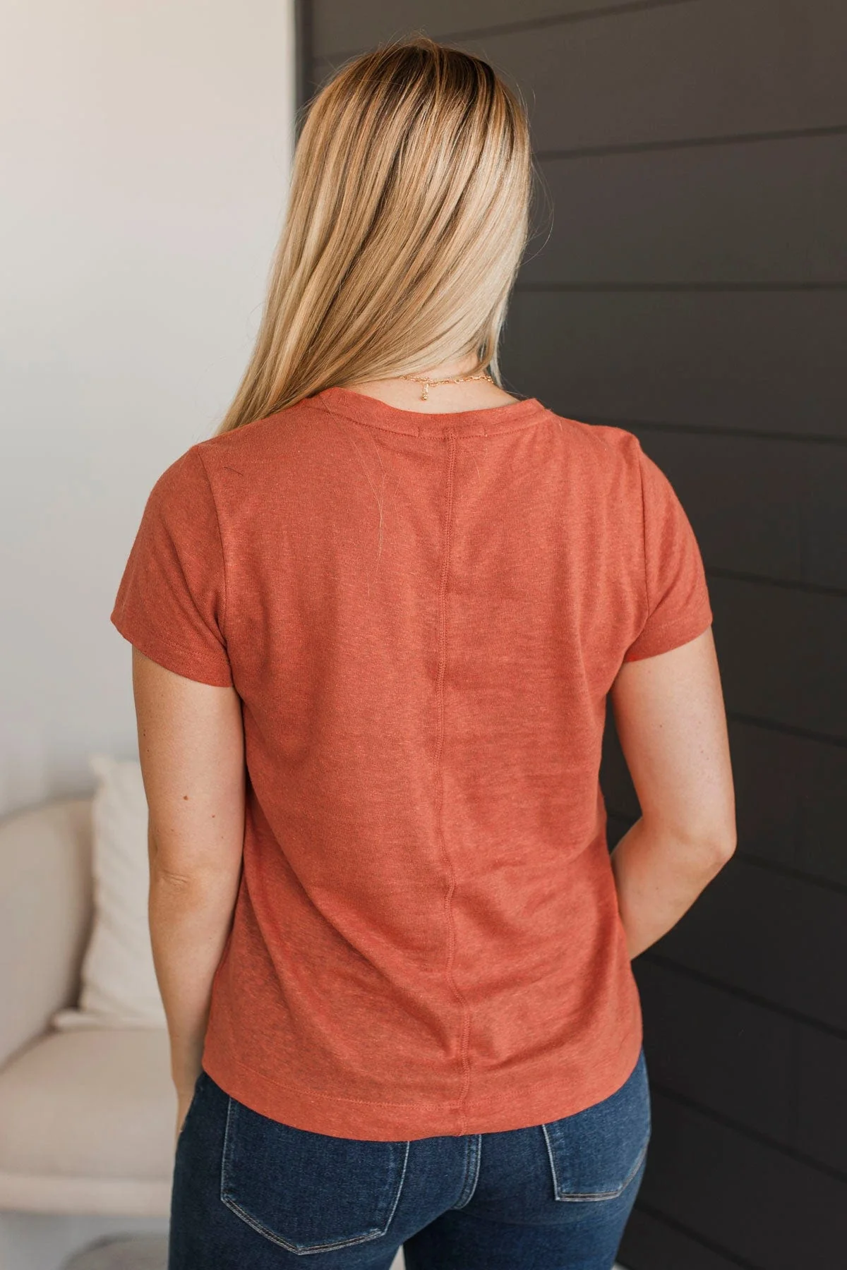 Gives Me Hope Short Sleeve Top- Burnt Orange - Image 8